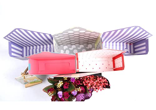 Rikyo 5-Piece Flower Envelope Storage Box Set - Waterproof Folding Paper Gift Box for Wedding Bouquets, Engagement, Valentine's Day, Birthday & Graduation Decor - Perfect for Floral Arrangements, Party Favors & Gift Wrapping (White)