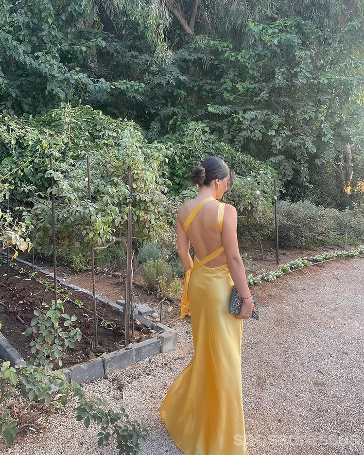 Stunning Yellow Mermaid One Shoulder Long Prom Dress for Women - Elegant Evening Gown for Formal Parties, Homecoming, and Special Occasions | Style 13879