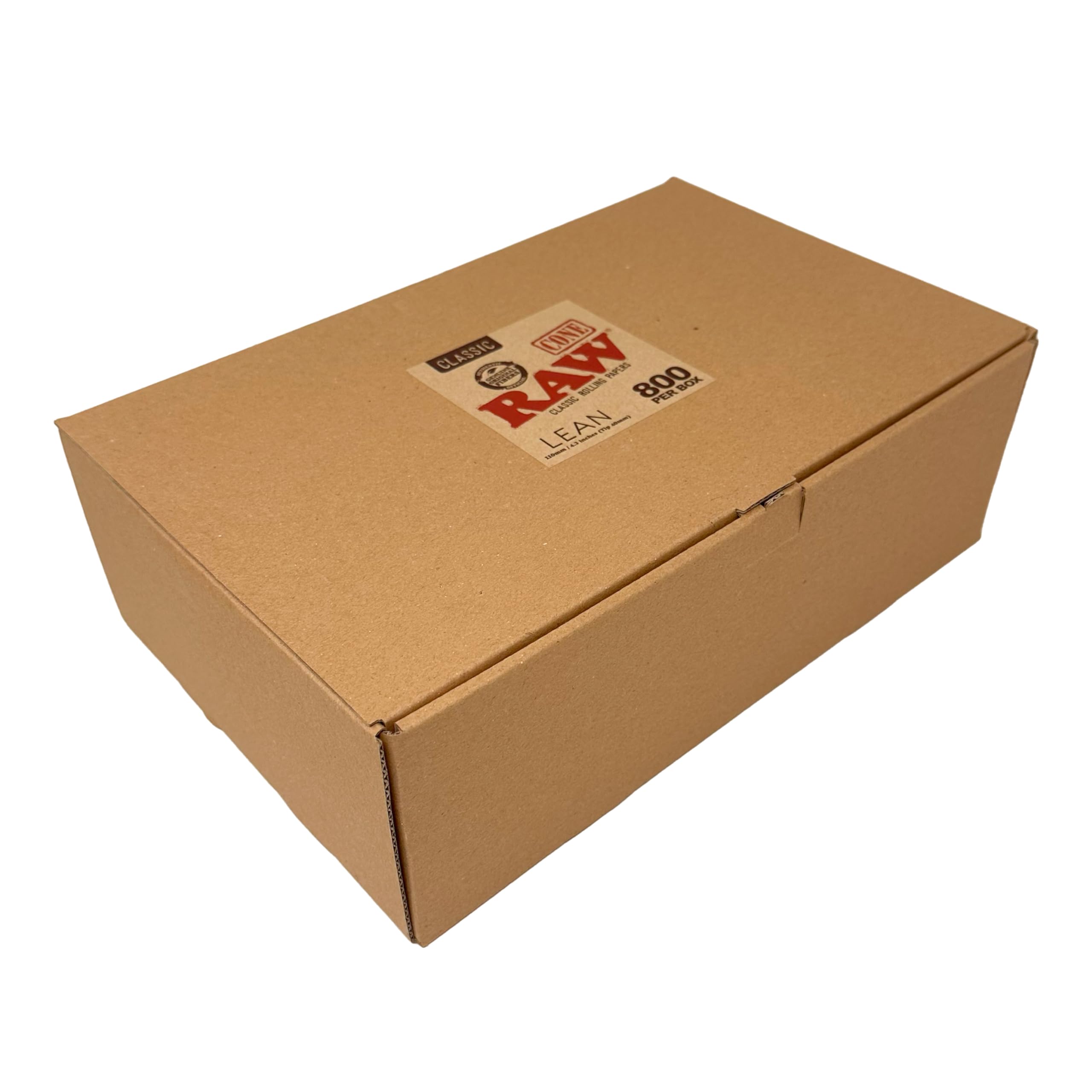 RAW Lean Pre-Rolled Cones 800 Bulk Box | 110mm Slow Burning Rolling Papers for Smooth Smoking Experience | Perfect for Home Use, Parties & Travel