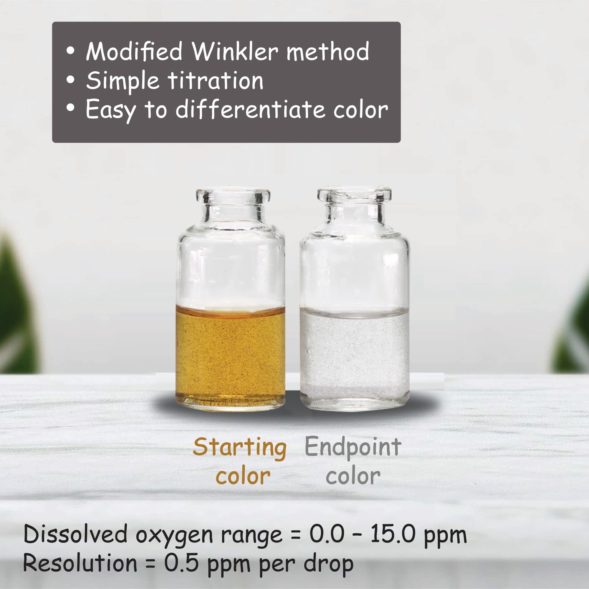 Dissolved Oxygen Test Kit for Aquariums & Aquaculture - 60 Tests (6 pcs) | Monitor Water Quality for Fish Tanks, Ponds & Hydroponics | Fast & Accurate DO Measurement
