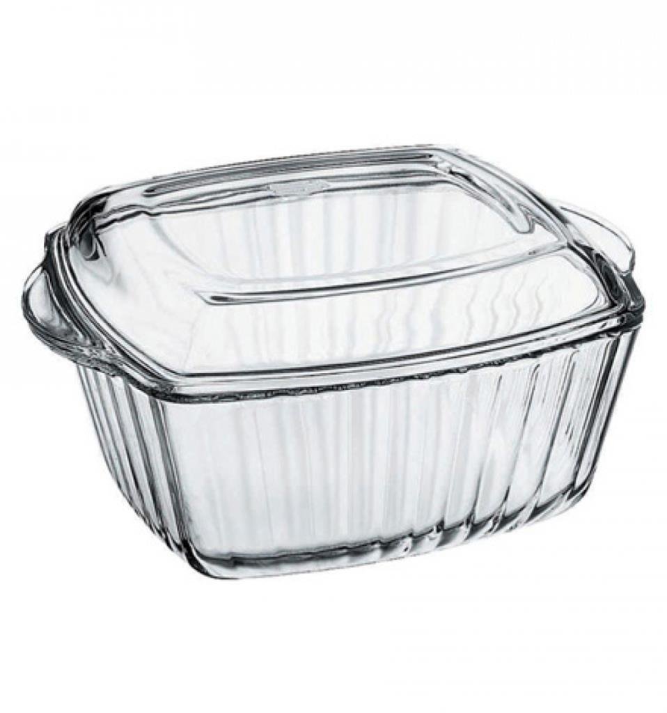 Pasabahce Borcam Square Oven Pot - 2.5L Heat-Resistant Glass Baking Dish for Casseroles, Lasagna & Desserts | Microwave, Oven & Freezer Safe | Perfect for Family Meals & Holiday Cooking