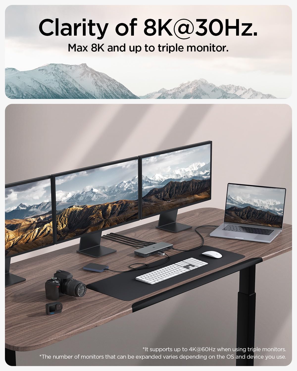 Spigen ArcDock Pro 14-in-1 Thunderbolt 4 Docking Station with 8K Resolution, Triple Display Support, 96W Charging, USB4, HDMI, DP, Ethernet for MacBook Pro/M3/M2/Air & Windows - Perfect for Home Office, Gaming & Multi-Tasking [Includes USB-C Cable & Adapter]