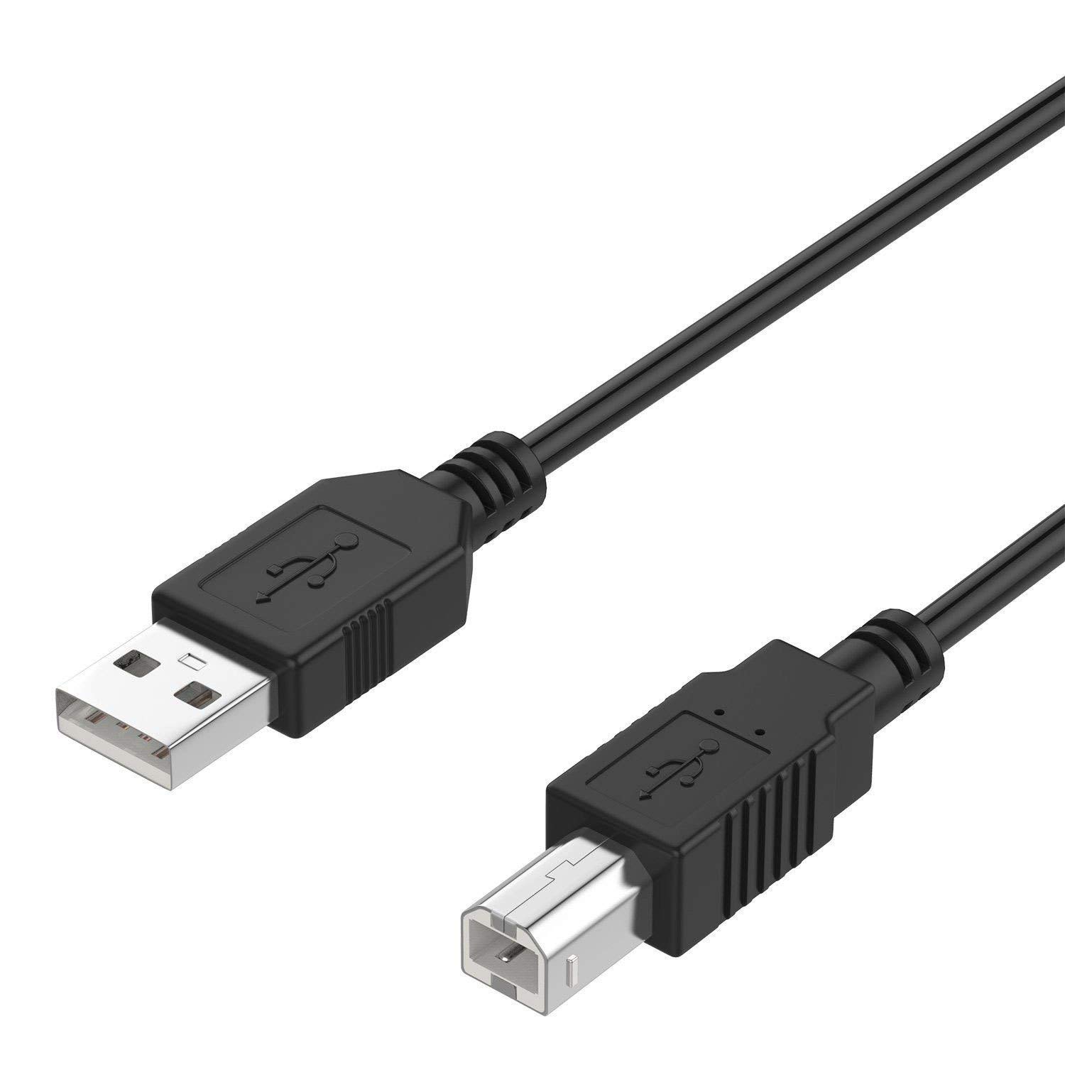 6ft USB Printer Cable for HP Deskjet 1512 2540 3050 3510 4620 4630 4635 6310 - High Speed Data Sync & Charging Cord for Home & Office Printers