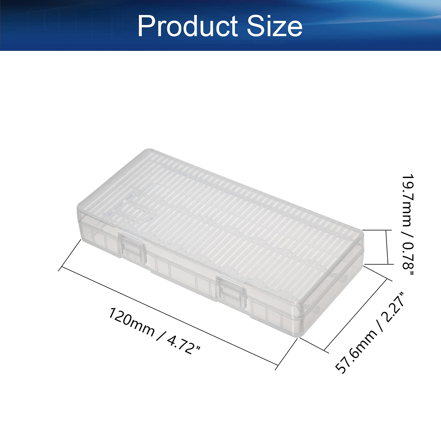 Heyiarbeit Clear Battery Storage Case Holder Box for 8 AA Batteries - Organize and Protect Batteries for Home, Office, Travel, and Emergency Kits (1 Pack)