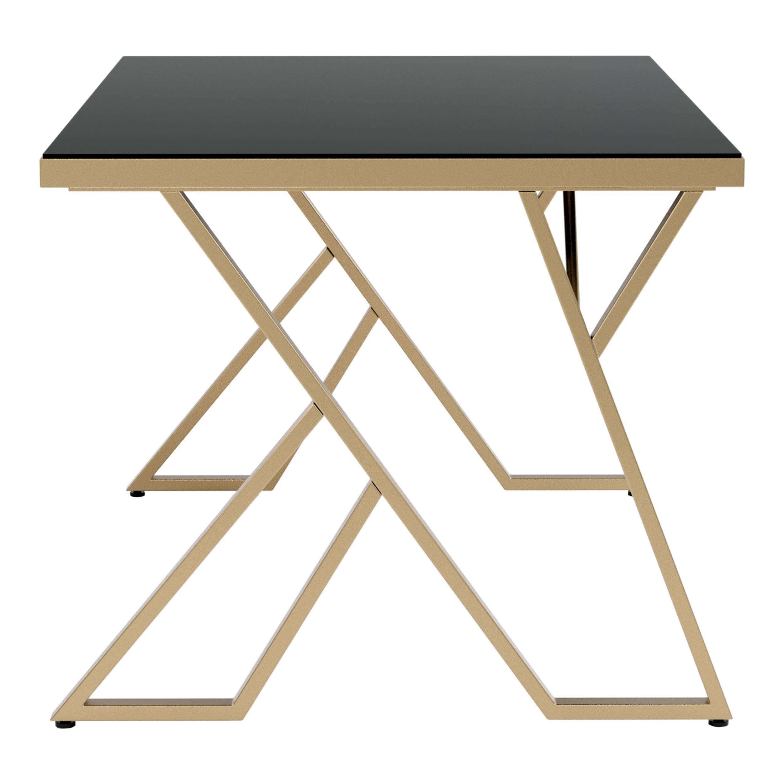 Egala Contemporary Black Glass Top Dining Table - Modern 4-6 Seater Kitchen Table for Small Spaces - Perfect for Apartments, Dining Rooms & Open Floor Plans