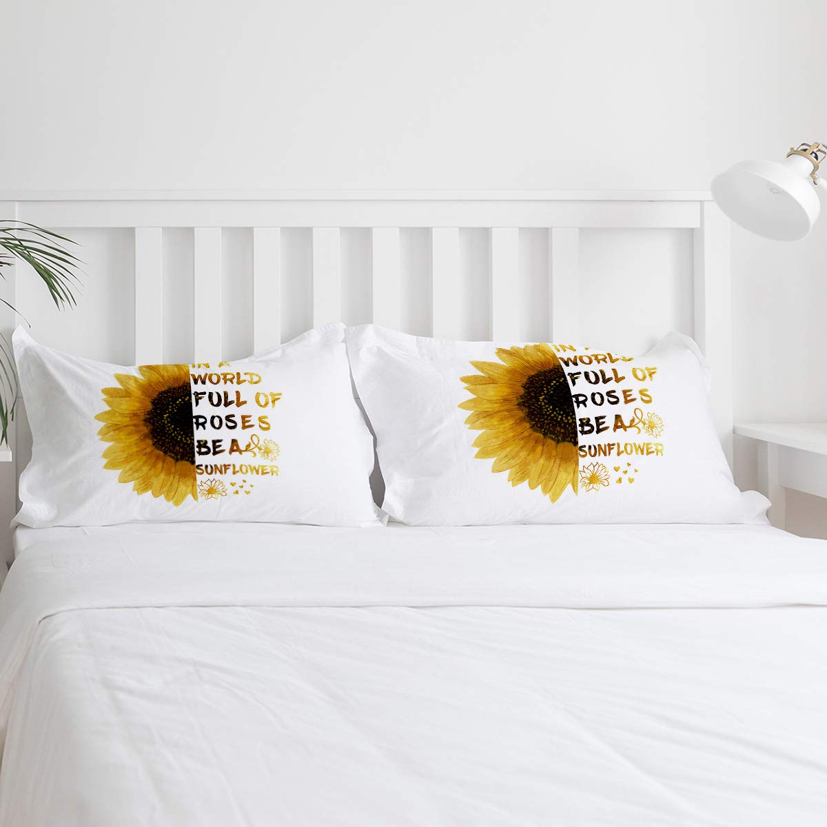 LooPoP Sunflower 3-Piece Duvet Cover Set - Full Size Soft Wrinkle-Resistant Bedding with Comforter & Pillow Shams - Inspirational Text Design for All Seasons - Perfect for Cozy Bedroom Decor & Guest Room Makeover