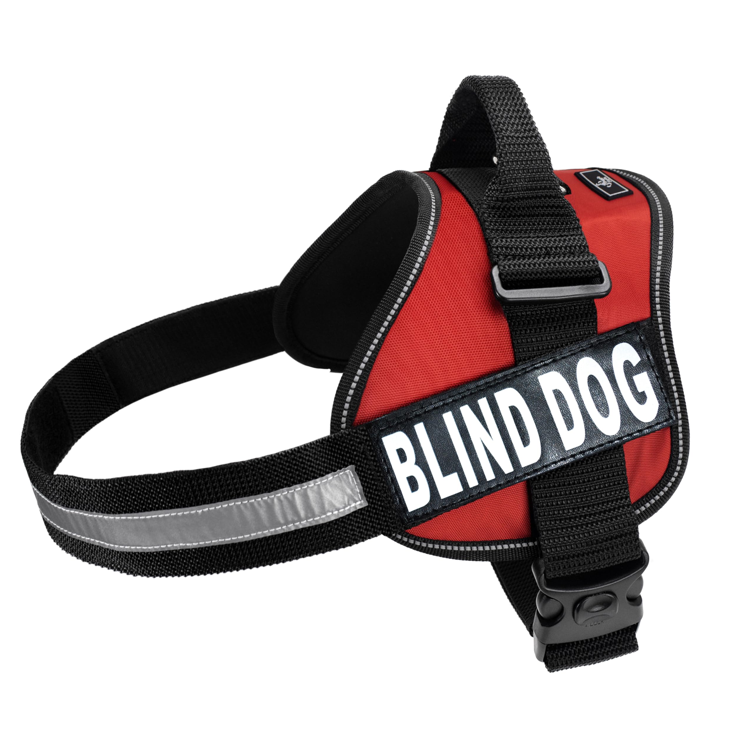 Blind Dog Vest Harness with Removable Reflective Patches - Adjustable 30