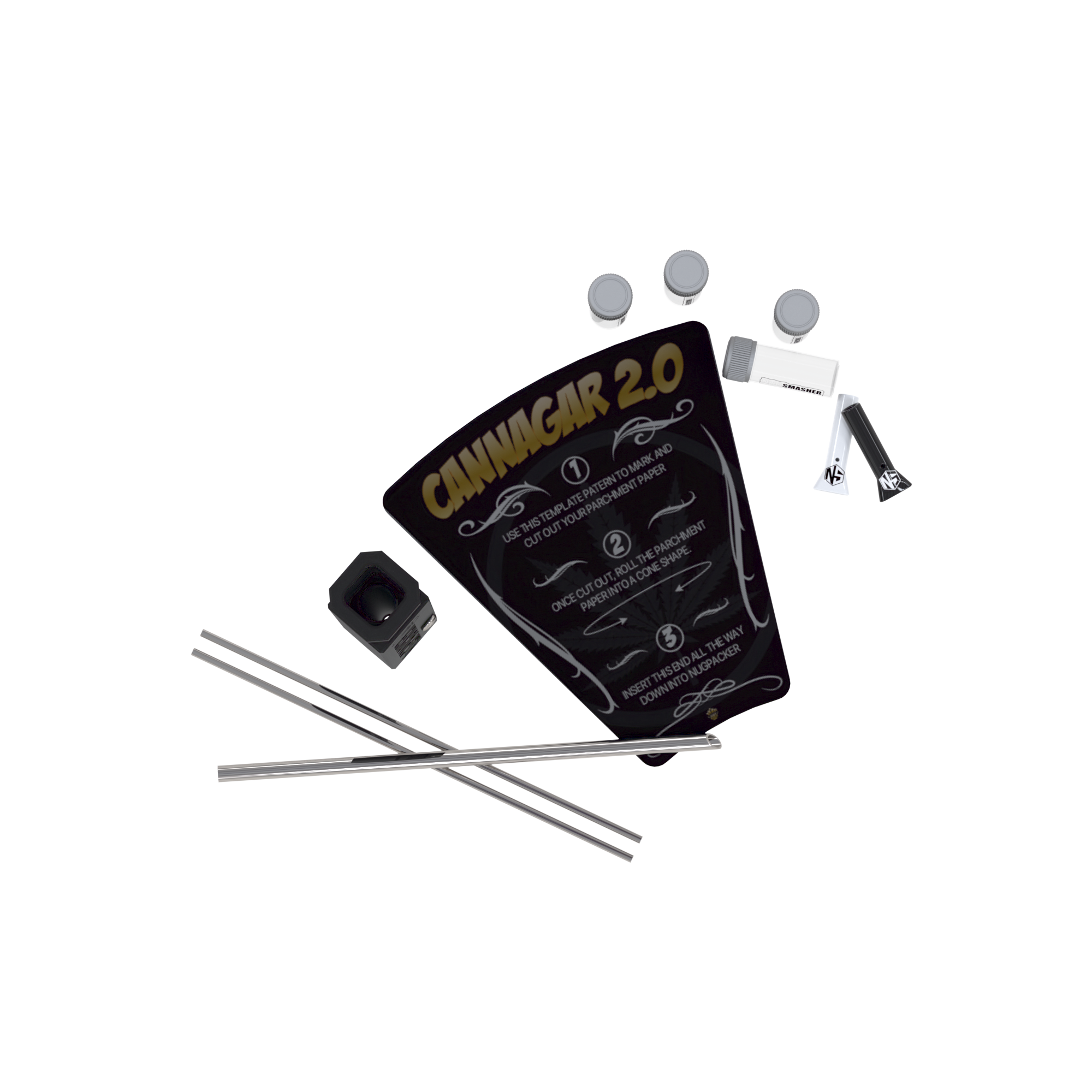 NugSmasher Cannagar 2.0 Pre-Roll Cone Loader & Packer - Perfect for Rolling Premium Cones at Home or Dispensaries