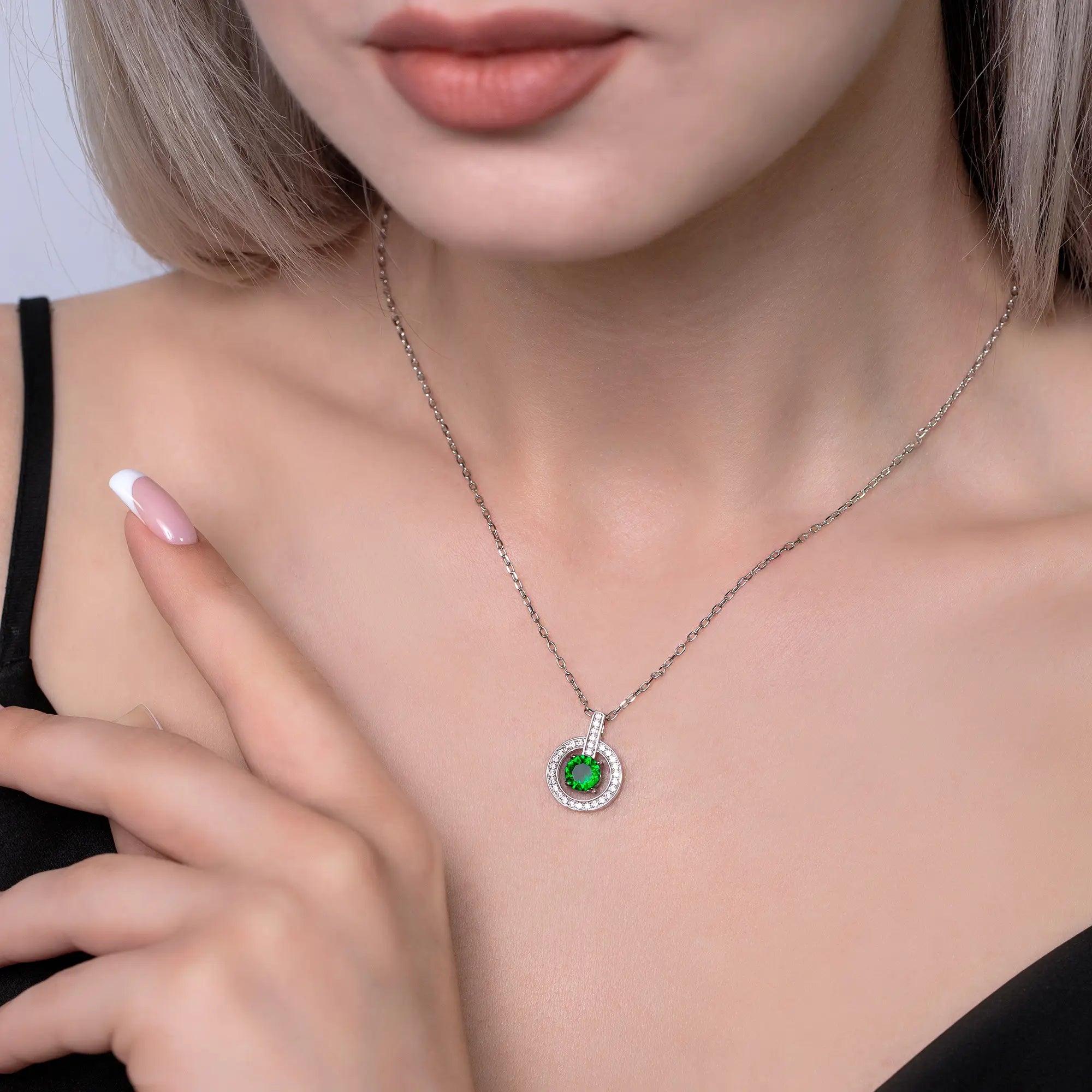 Floating Gemstone Necklace - Dainty Adjustable Jewelry for Women | Perfect for Weddings, Date Nights & Special Occasions