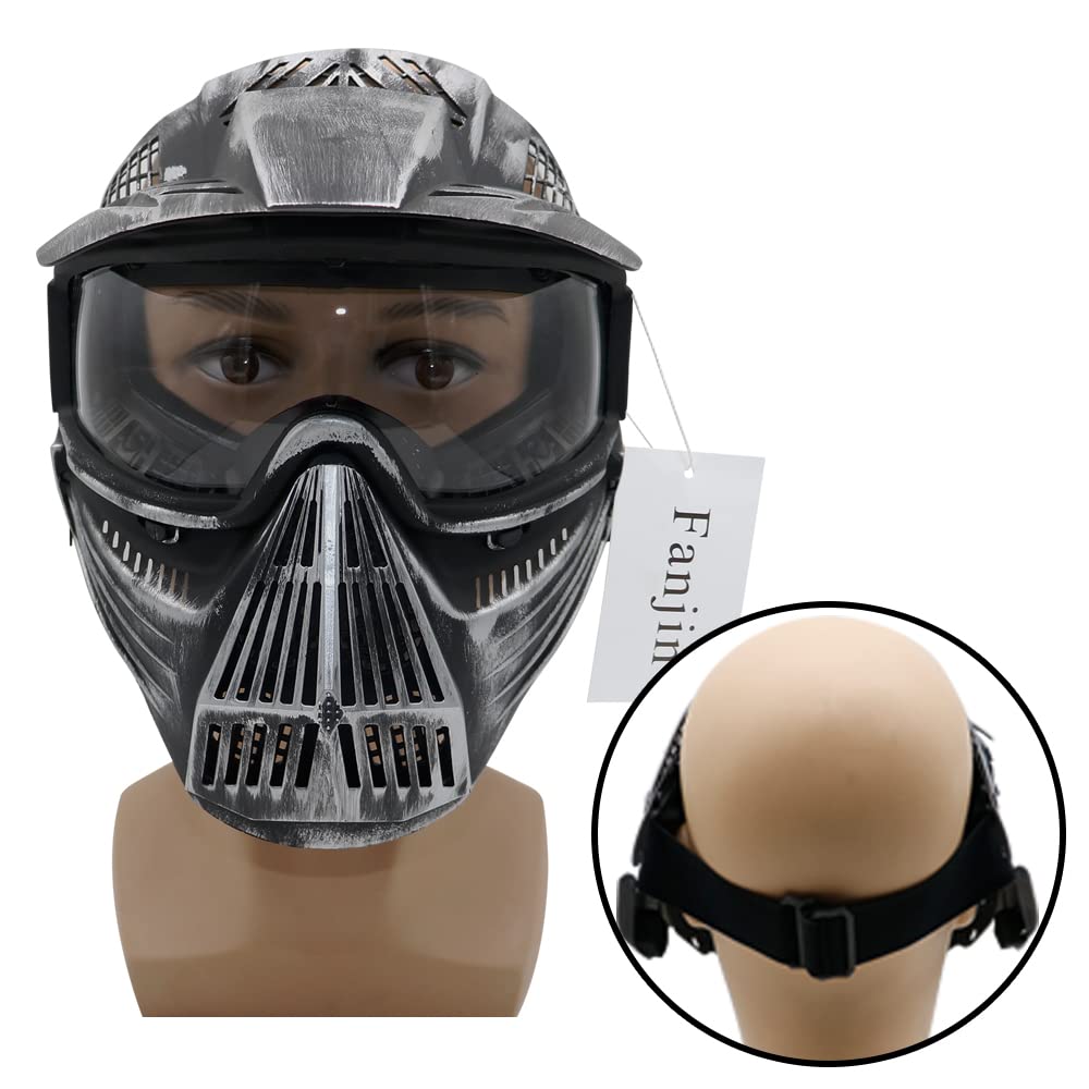 Tactical Paintball & Airsoft Full Face Mask with Impact-Resistant Goggles - Perfect for Hunting, CS Survival Games, Halloween Cosplay & Outdoor Activities