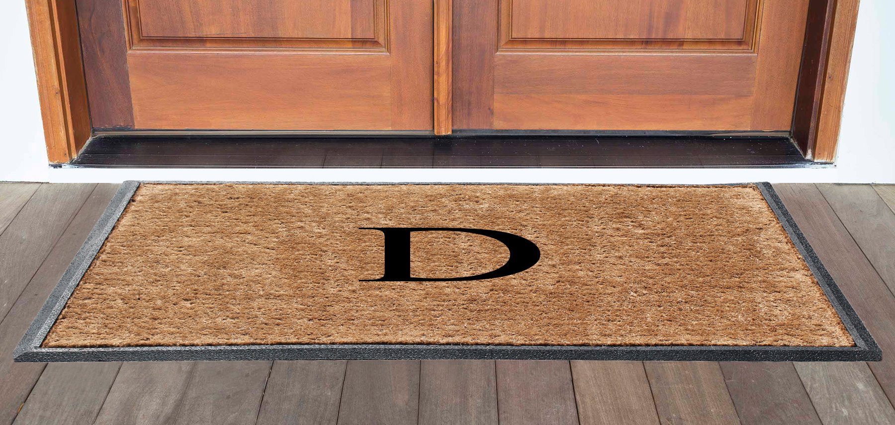 **A1HC Natural Coir Monogrammed Door Mat - Personalized Welcome Mat for Front Door, Porch, or Entryway - Durable & Eco-Friendly Coir Fiber - Non-Slip Backing - Indoor/Outdoor Use**