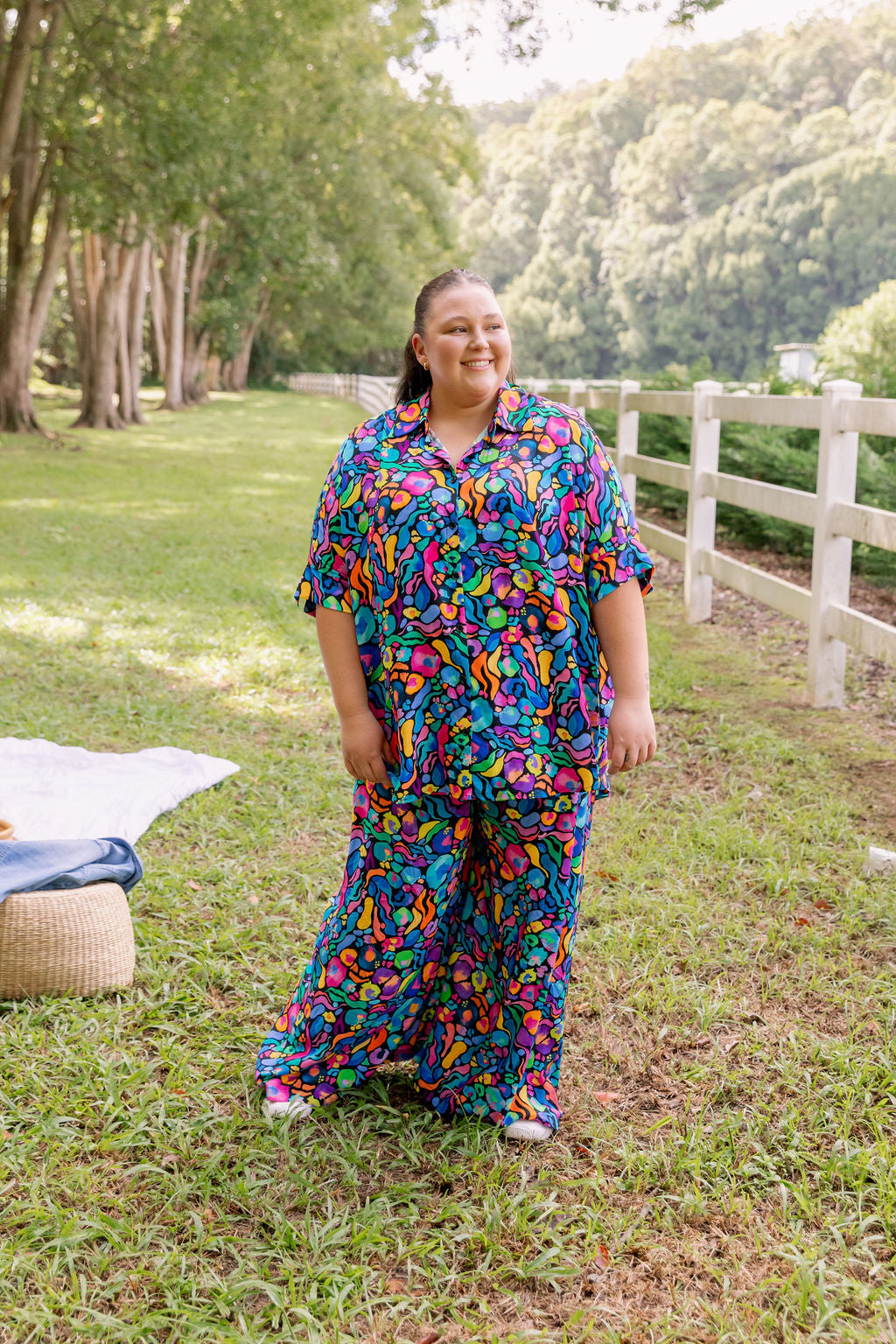 Kasey Rainbow Tammin Shirt - Stylish African Print Women's Top for Casual Wear & Summer Outfits