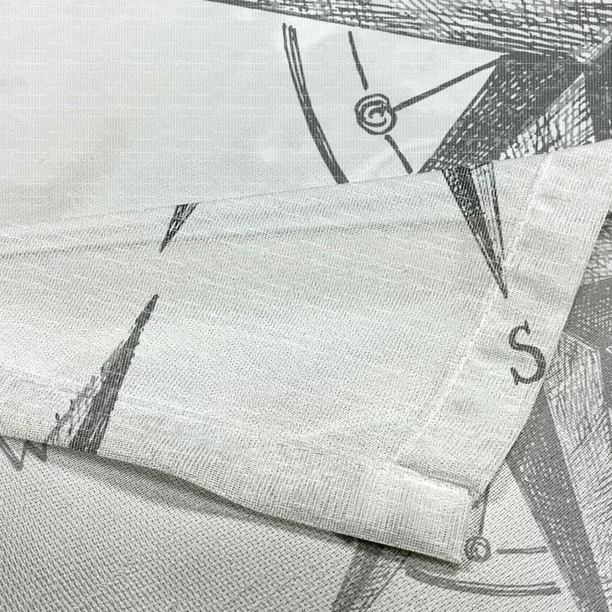 Ambesonne Compass Tulle Curtains - Black & White Nautical Windrose Design, Sheer Window Drapes with Rod Pocket, 108