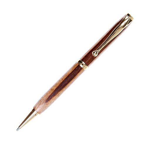 Lanier Pens Comfort Twist Pen - 24kt Gold Plated - Premium Goncalo Alves Wood - Elegant Writing Instrument for Office, Business Gifts & Signature Signing