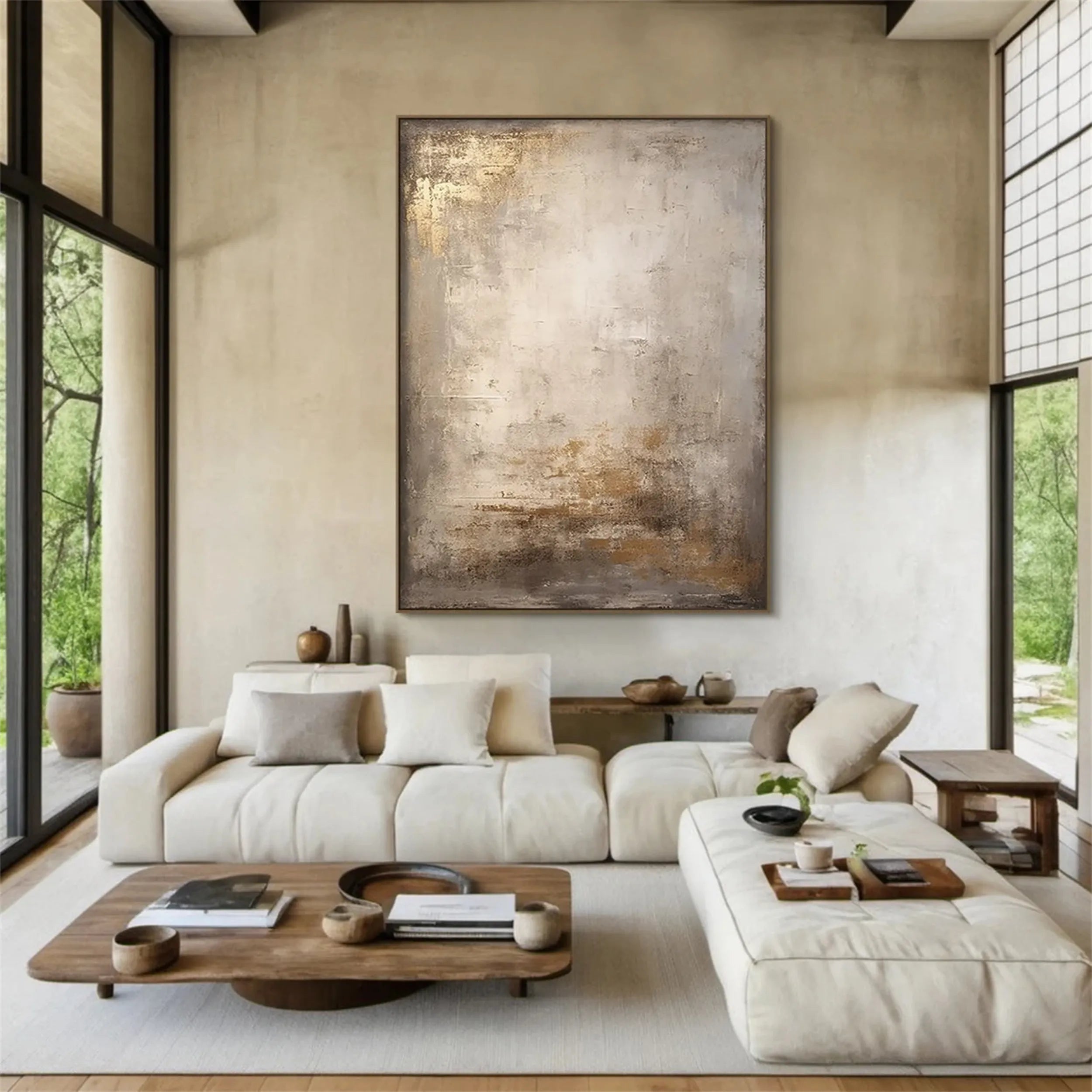 Custom Size Abstract Painting #AB 099 - Handmade Modern Wall Art for Living Room, Bedroom & Office Decor