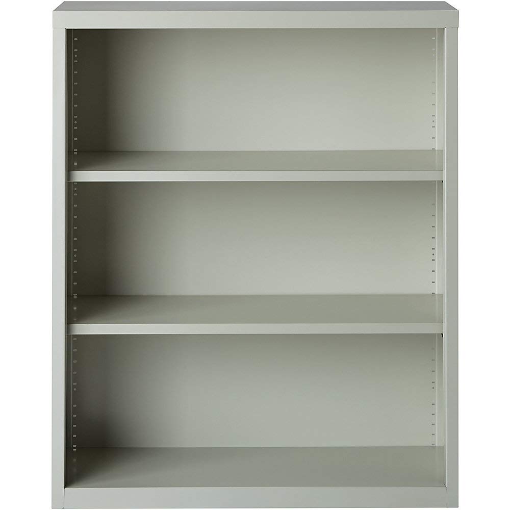 Lorell LLR41283 Fortress Series Steel Bookcase - Light Gray Office Storage Cabinet, 34.5