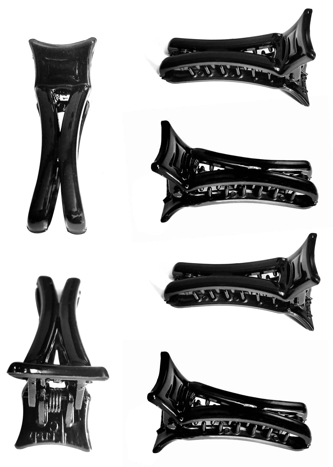 BHARATGAURAV Hair Clips for Women & Girls - 6 Pack Black Banana Hair Clutchers | Non-Slip Hair Accessories for School, Work, Parties & Everyday Use