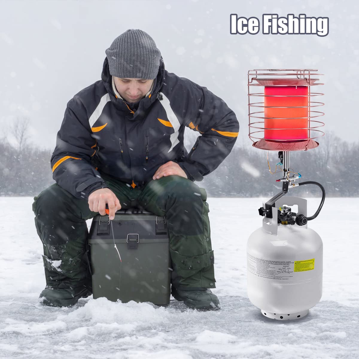 COSTWAY 42,000 BTU Portable Propane Heater with Auto Shut-Off & 360° Heat - Indoor/Outdoor Use for Patio, Garage, Camping & Workspaces | Safe Heating Solution