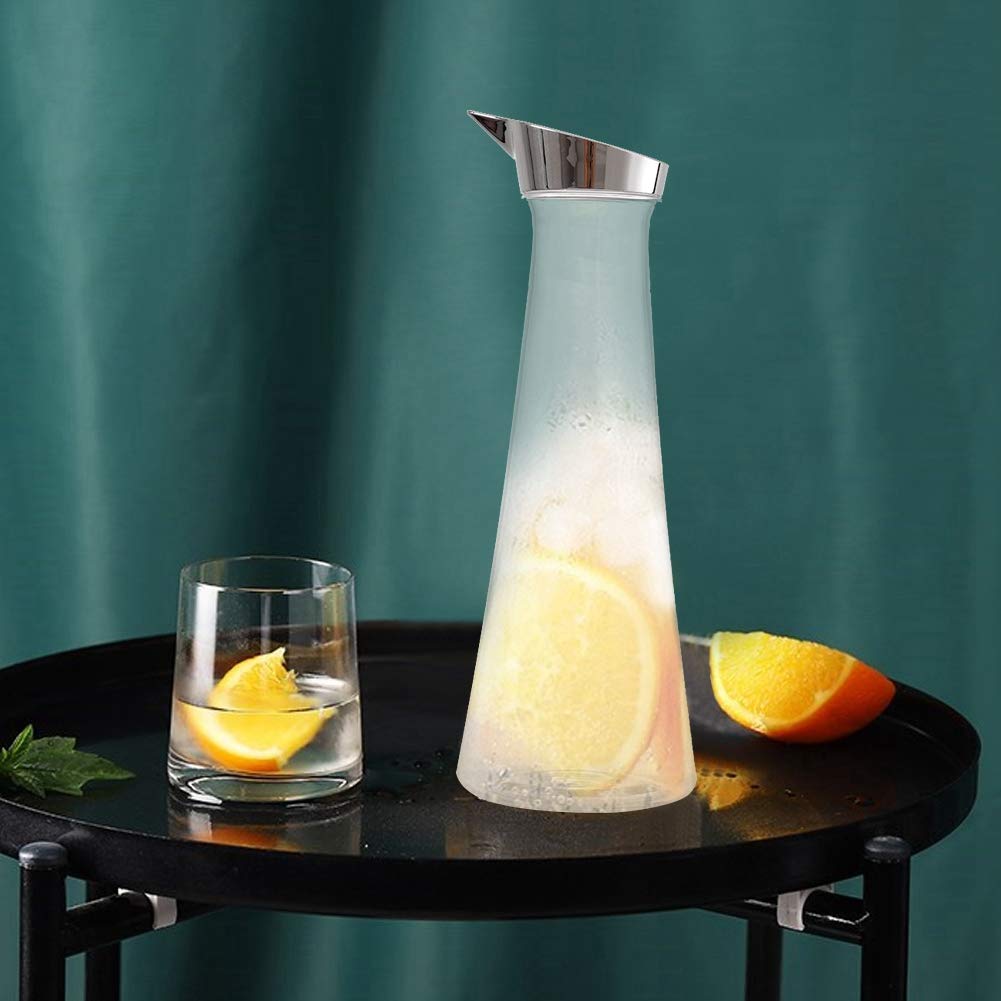 1.4L Acrylic Transparent Juice Pitcher with Removable Lid - Glass Pitcher for Mimosa Bar, Brunch, Cold Water, Juice, Milk & Iced Tea - Perfect for Entertaining, Parties & Everyday Use