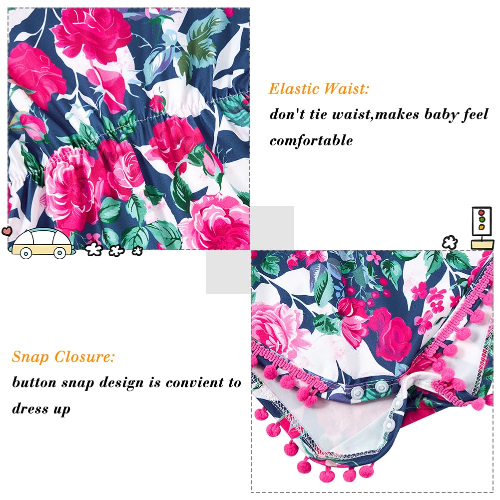 Cute Ahegao Floral Romper Outfits for Baby 0-24 Months - Soft Cotton Jumpsuit with Matching Headband | Perfect for Newborn Photoshoots, Playdates & Special Occasions