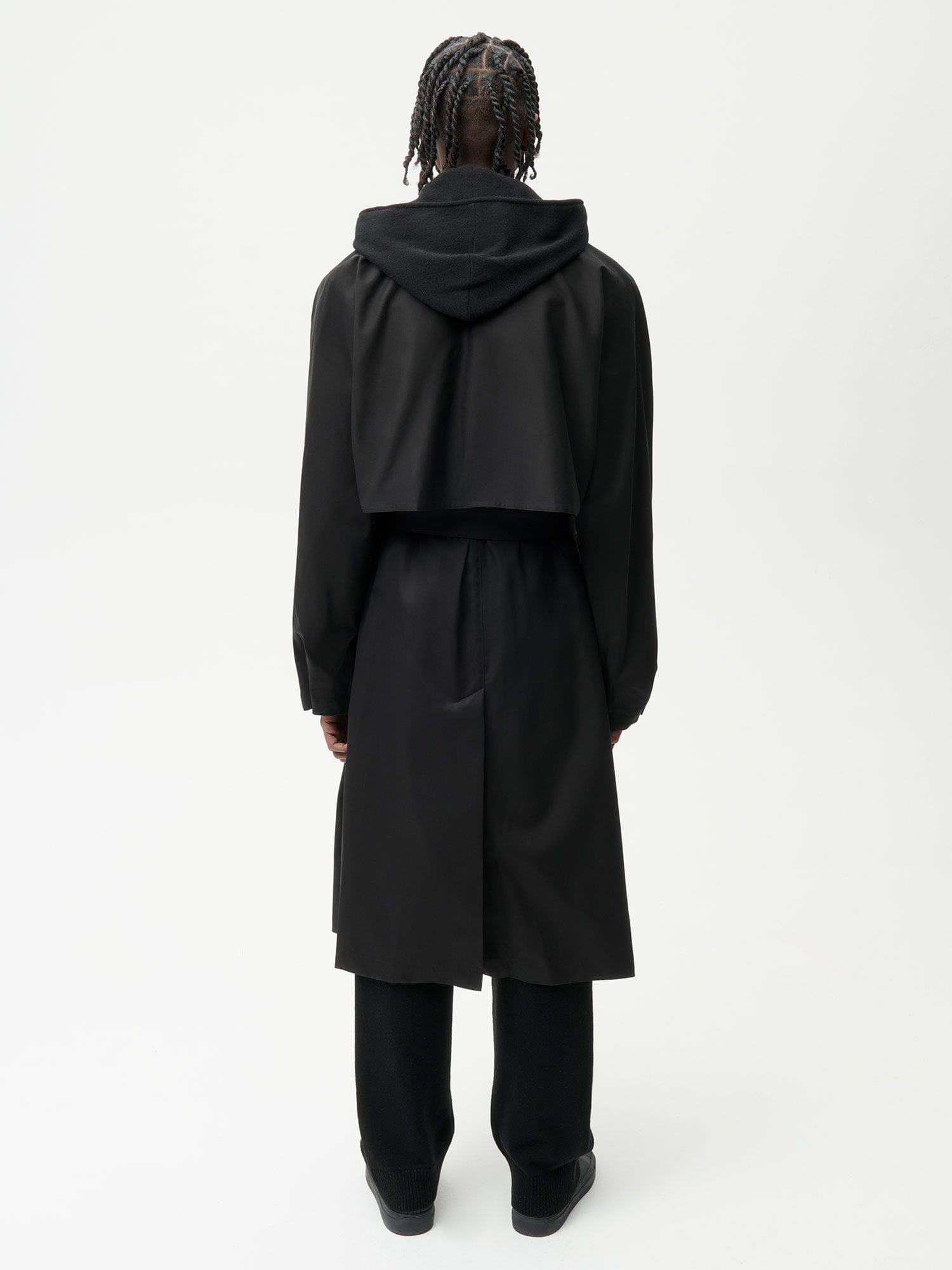 Men's Organic Cotton Trench Coat - Waterproof Windbreaker, Lightweight Long Raincoat for Spring & Fall (Black) | Perfect for Outdoor Activities, Commuting & Travel