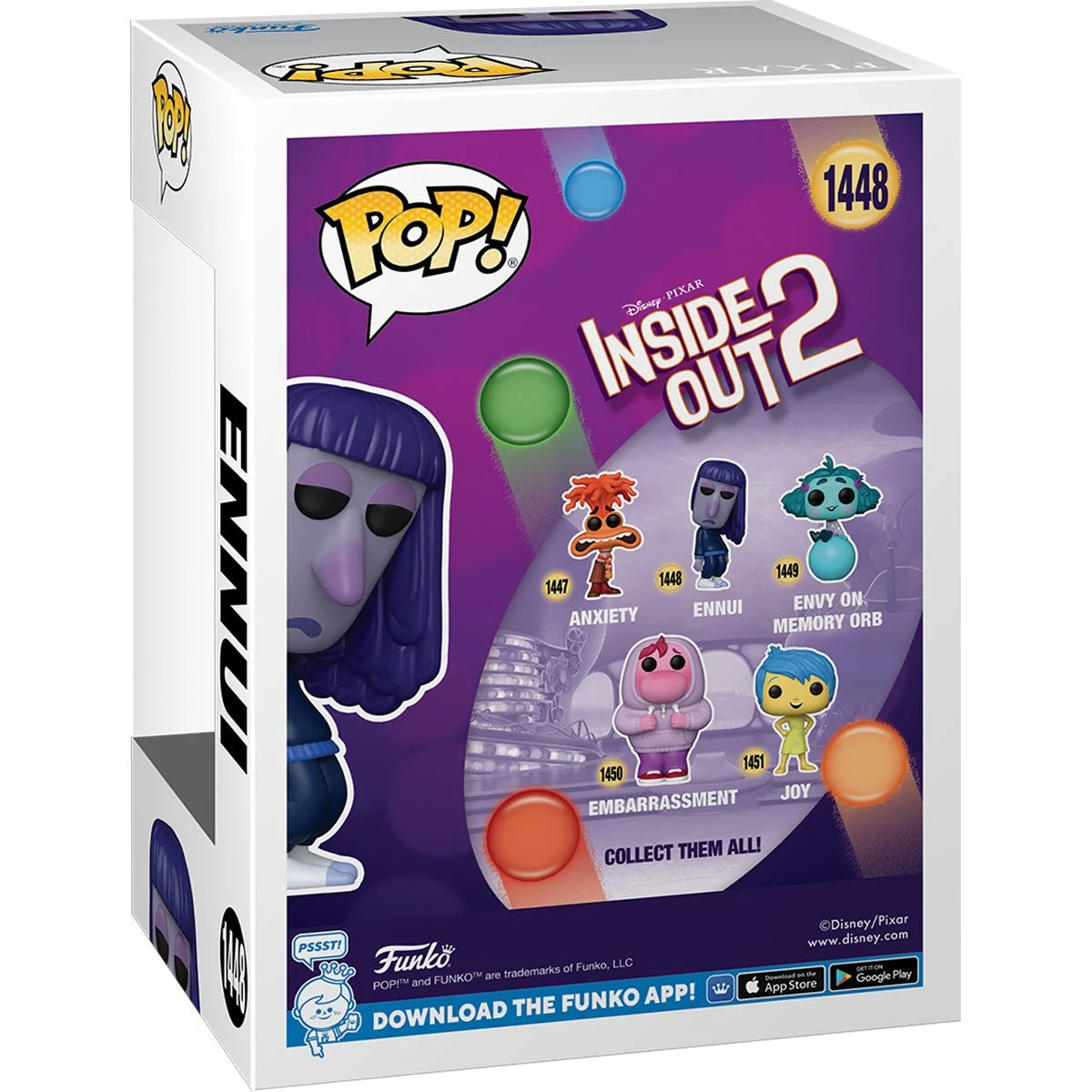 Inside Out 2 Ennui Funko Pop! Vinyl Figure #1448 | Disney Pixar Collectible Toy | Perfect for Movie Fans & Gift Giving