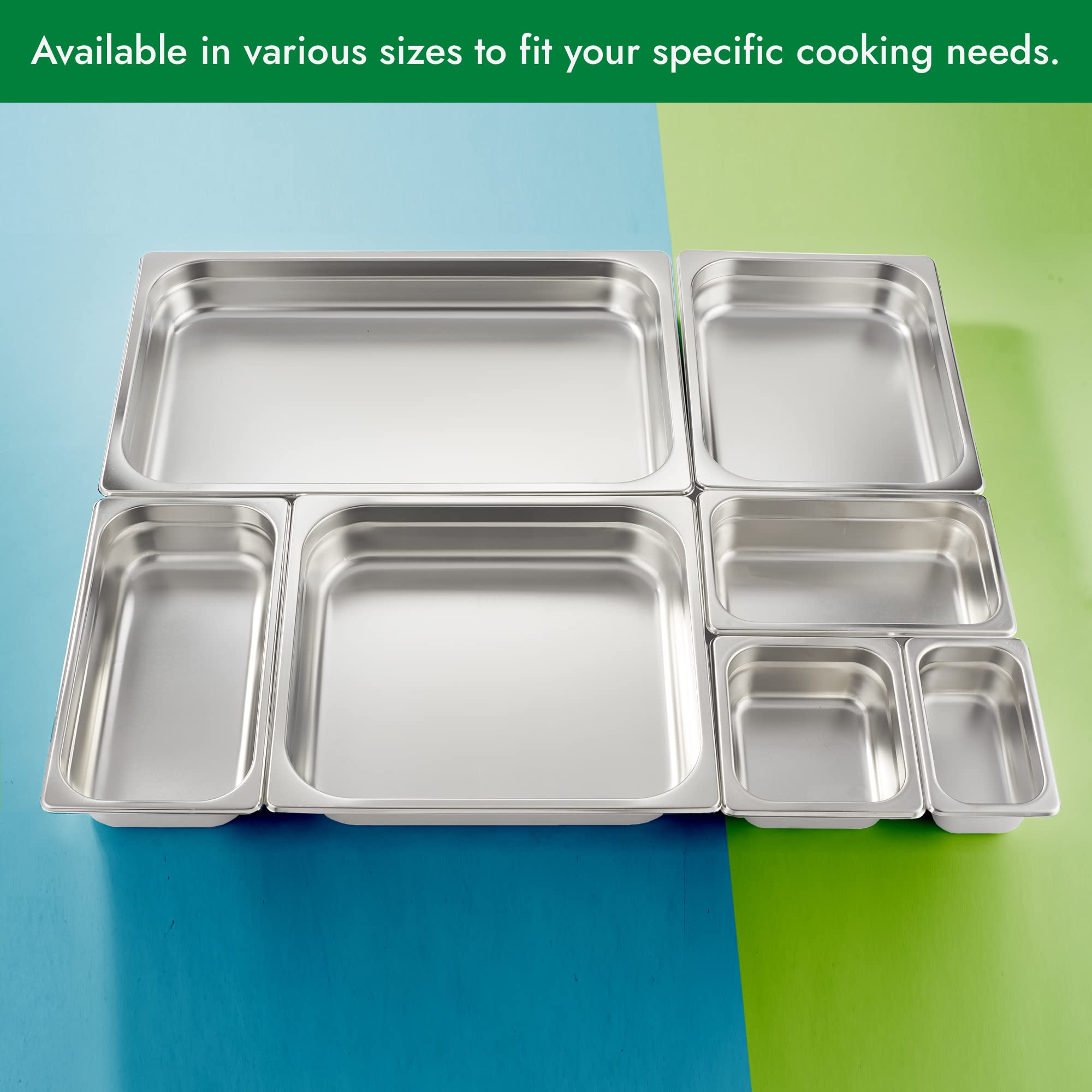 6 Pack Commercial Stainless Steel Anti-Jam Hotel Pans - 4 Inch Deep Full Size Heavy Duty Chafing Steam Table Pans for Catering, Buffet & Food Storage - Durable 23 Gauge Metal Food Pans for Restaurants, Banquets & Commercial Kitchens