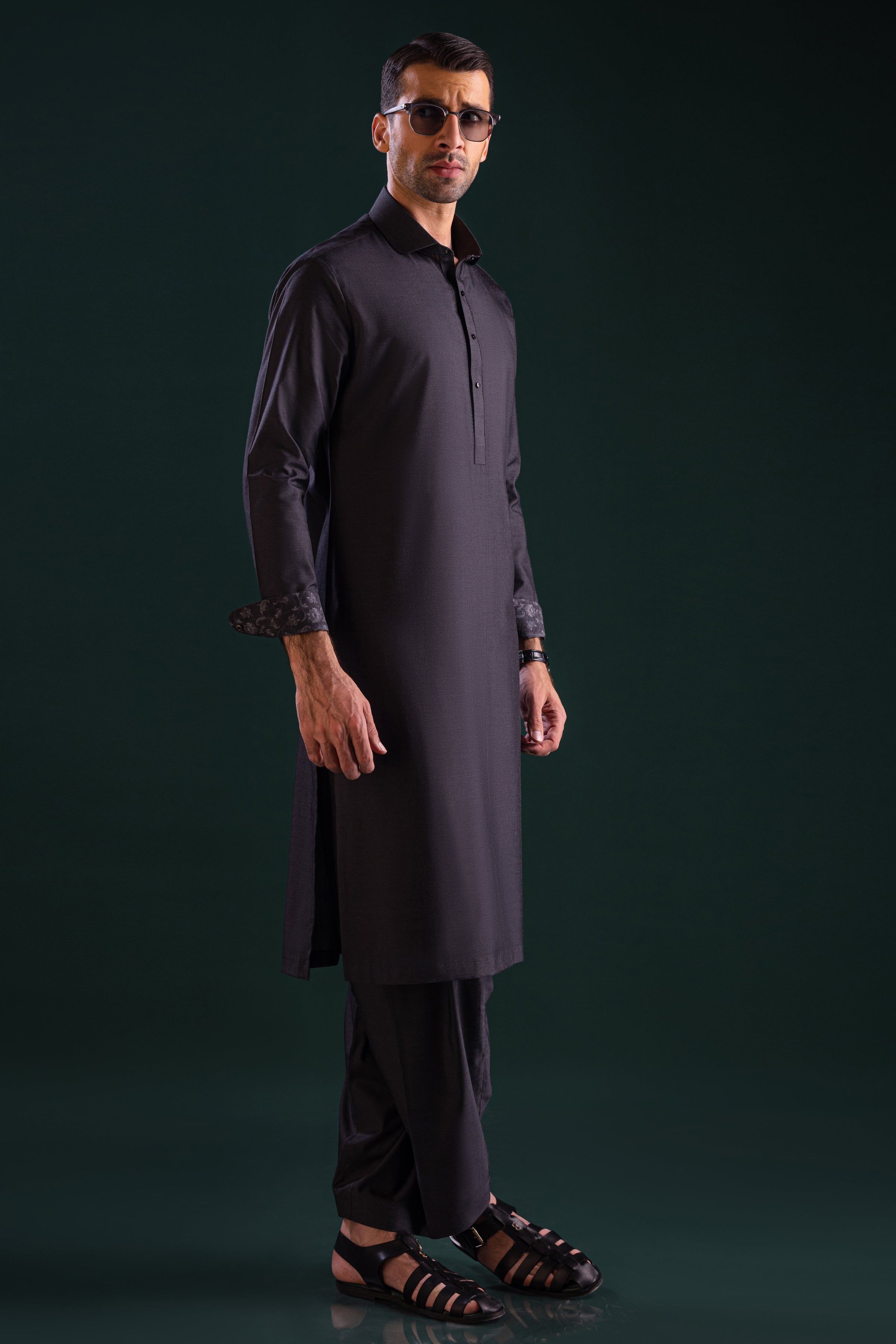 Blended Grey Shalwar Kameez - Traditional Pakistani Outfit for Men & Women | Perfect for Cast & Crew, Weddings & Cultural Events