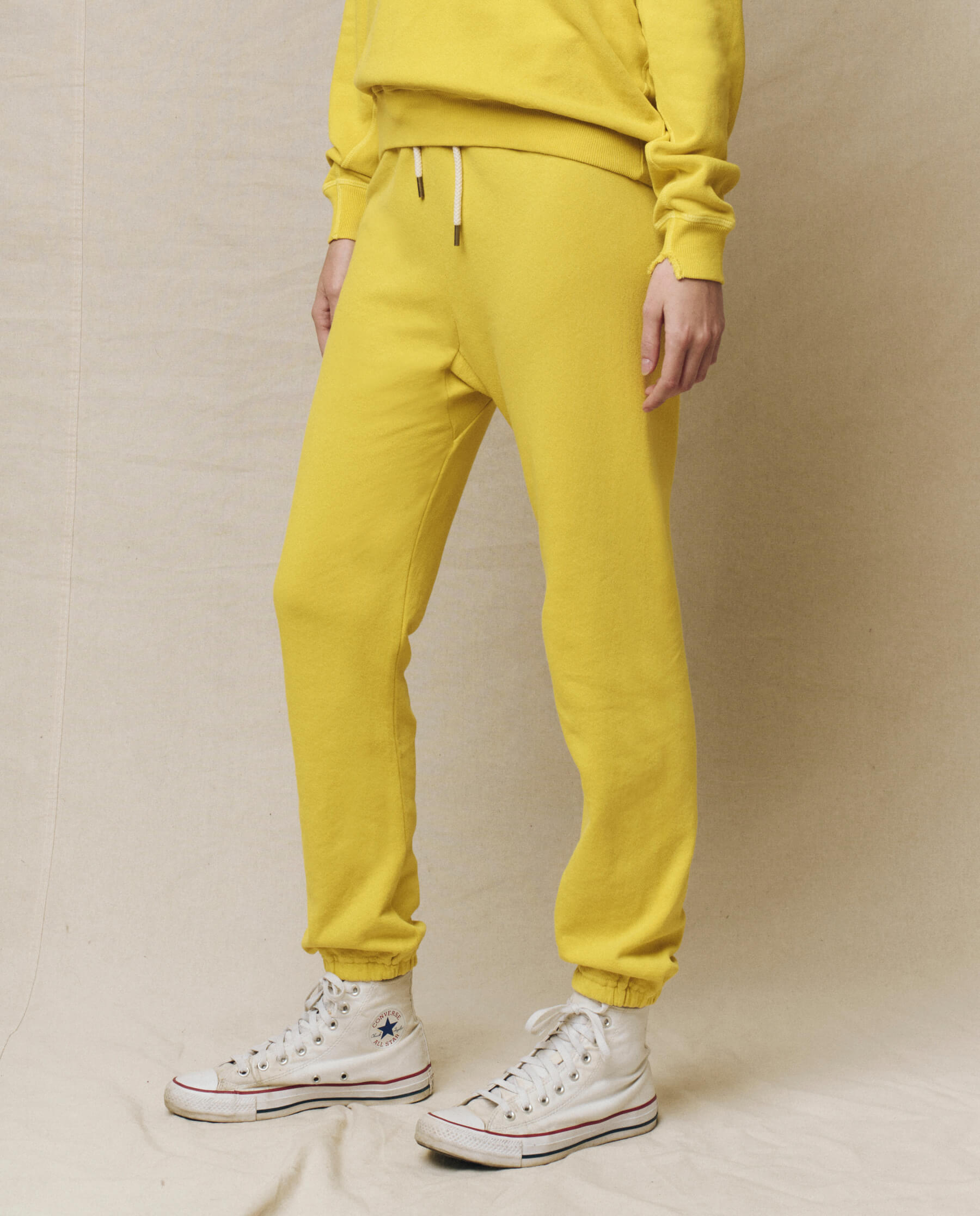 Premium Comfort Stadium Sweatpants - Solid Daffodil Yellow for Women & Men - Cozy Lounge Pants for Home, Gym, and Casual Wear