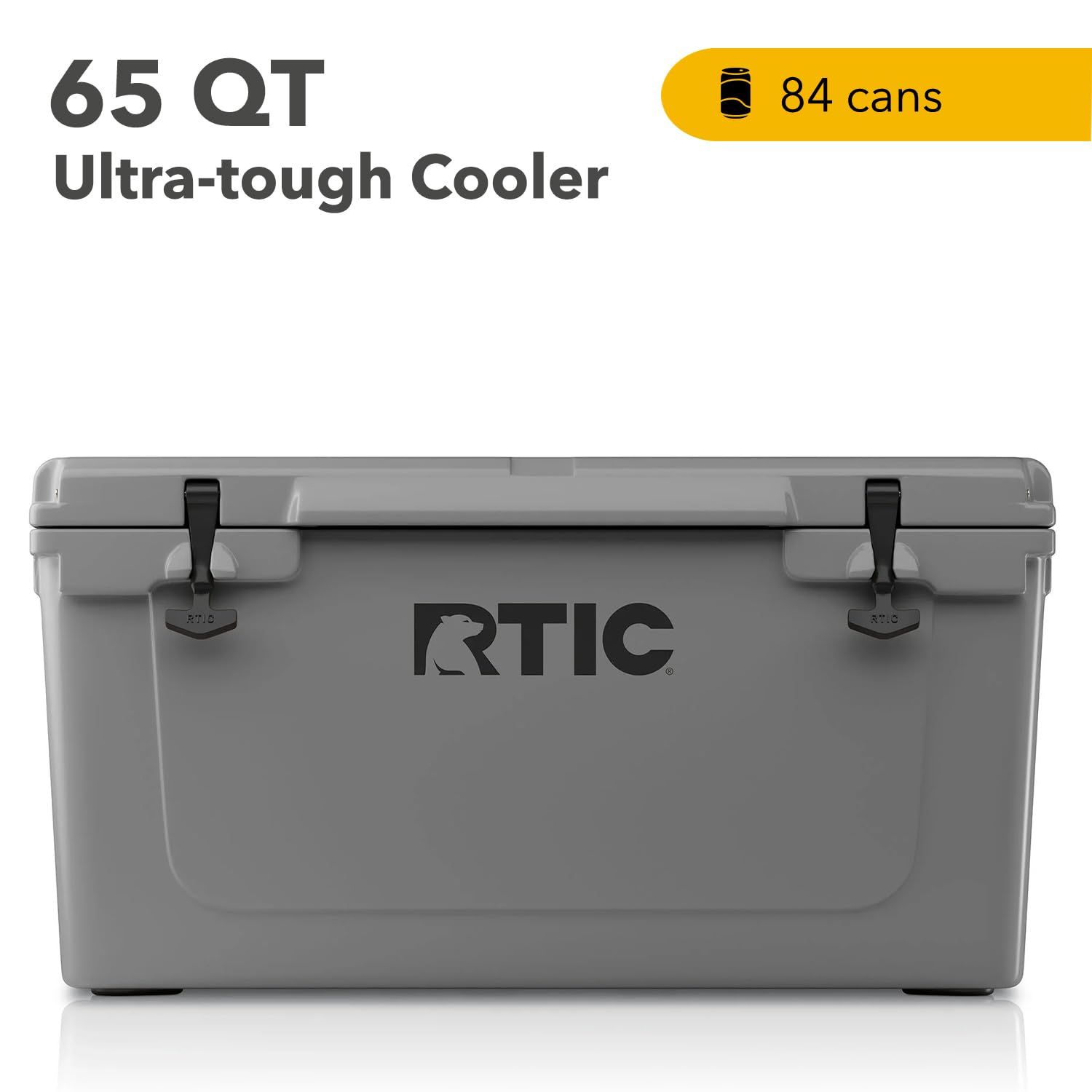 RTIC 65 QT Ultra-Tough Cooler - Heavy Duty Hard Insulated Ice Chest for Outdoor Adventures, Camping, Beach, Fishing & Tailgating | Keeps Drinks & Food Cold for Days | Perfect for Picnics, Boating & BBQ Parties