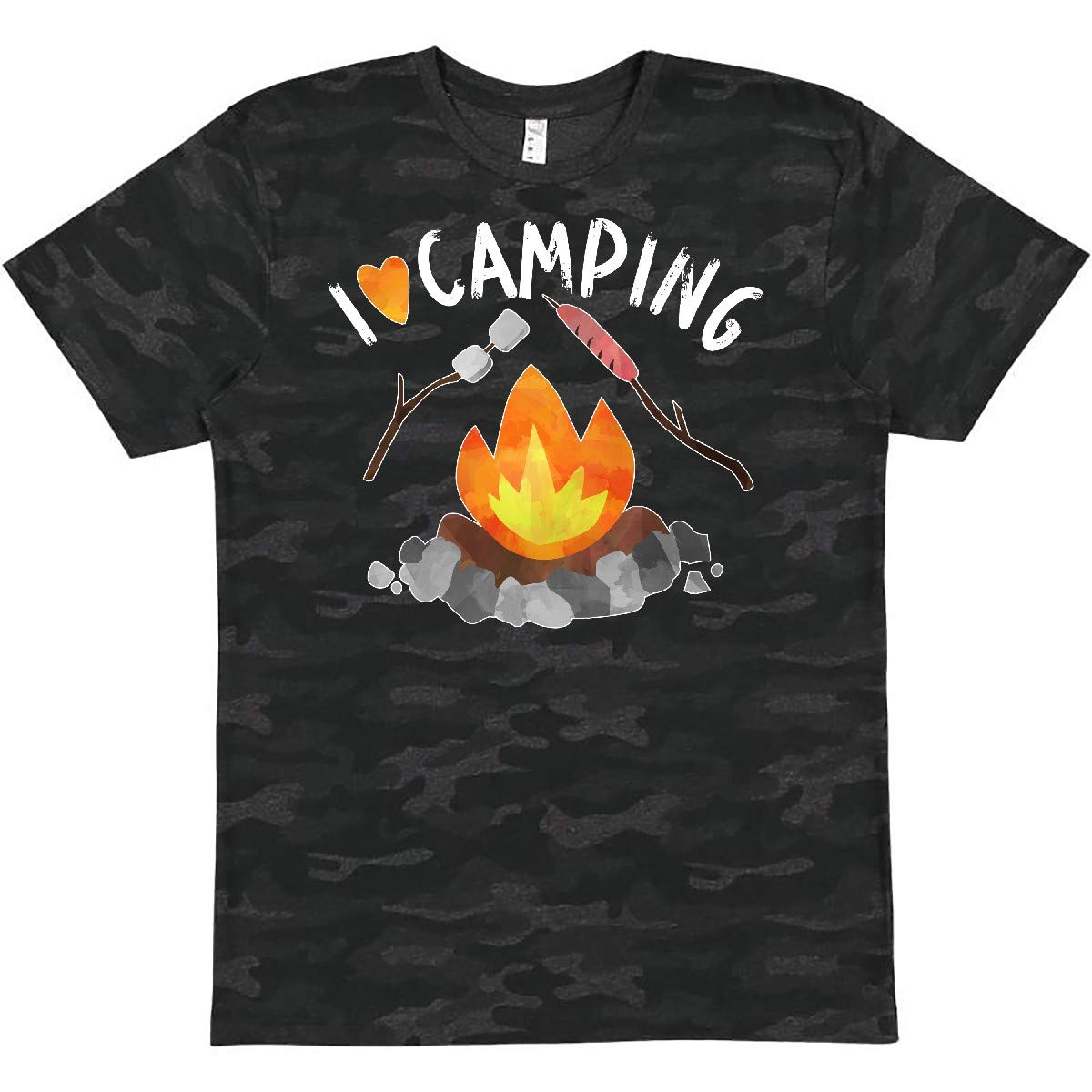 Inktastic I Love Camping T-Shirt - Campfire, Hot Dog & Marshmallows Graphic Tee for Outdoor Enthusiasts - Perfect for Hiking, Camping Trips & Summer Adventures