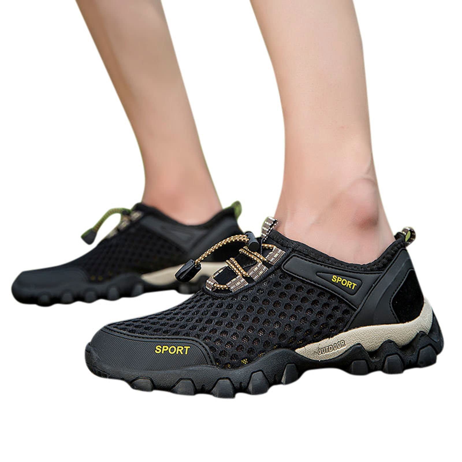 BIISDOST Men's Lightweight Hiking Shoes - Breathable Mesh Trekking Shoes with Non-Slip Sole for Outdoor Walking, Trail Running & Casual Wear - Perfect for Hiking, Travel & Daily Activities