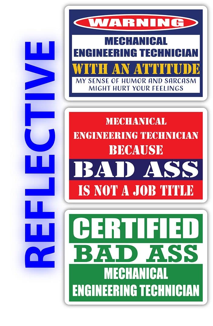 Certified Mechanical Engineer Stickers - Funny Job Gift for Techs - 3M Vinyl Decals for Laptops & Hard Hats