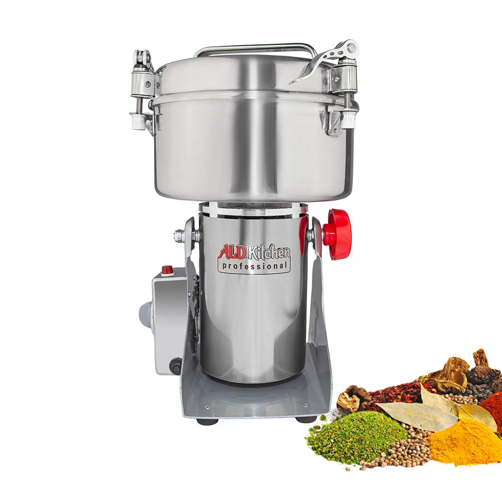 ALDKitchen Electric Grain Mill Grinder - Swing Type Stainless Steel Flour Mill for Wheat, Rice, Corn & Spices (1000g Capacity) - Perfect for Home Baking, Bread Making & Healthy Cooking