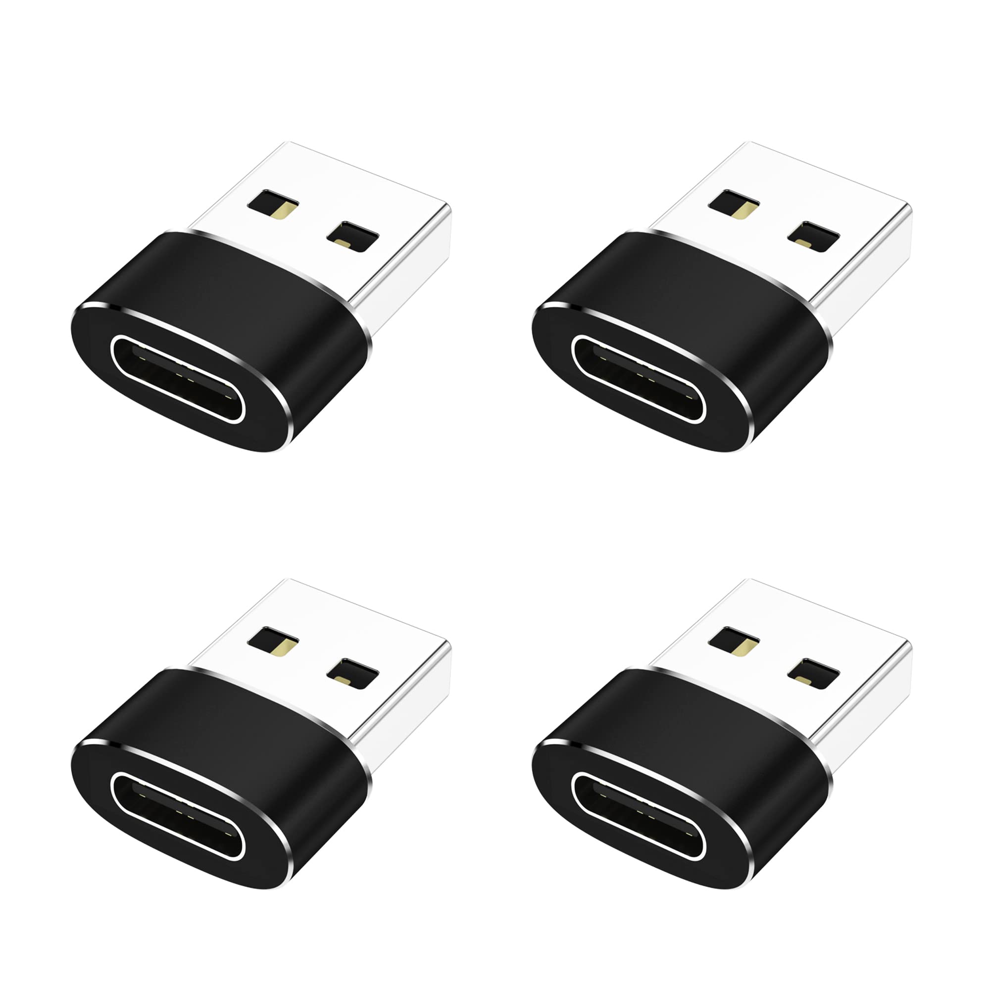 Besthot 4-Pack USB to USB C Adapter - Type C Female to USB Male OTG Charger Converter - Compatible with Smartphones, Tablets & Laptops for Fast Charging & Data Transfer