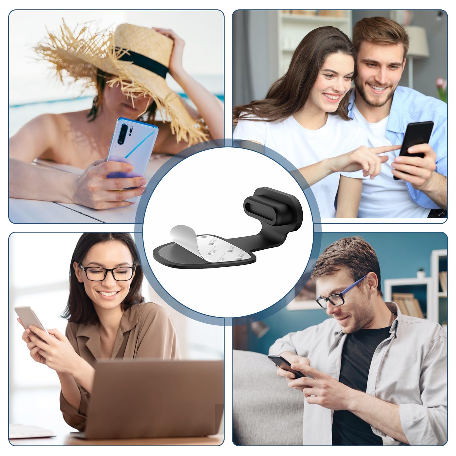 MHDUYEG USB C Dust Protection Plugs 8-Pack - Anti-Dust Silicone USB C Port Covers for Smartphones, Laptops, Tablets & More (Black) - Perfect for Travel, Office & Home Use to Keep Ports Clean