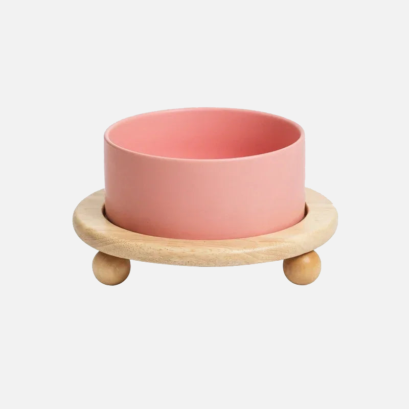 Premium Whisker Wood Pet Feeding Bowl for Cats & Dogs - Eco-Friendly, Non-Slip, Durable Raised Dog & Cat Food Dish - Perfect for Home, Travel, and Outdoor Use