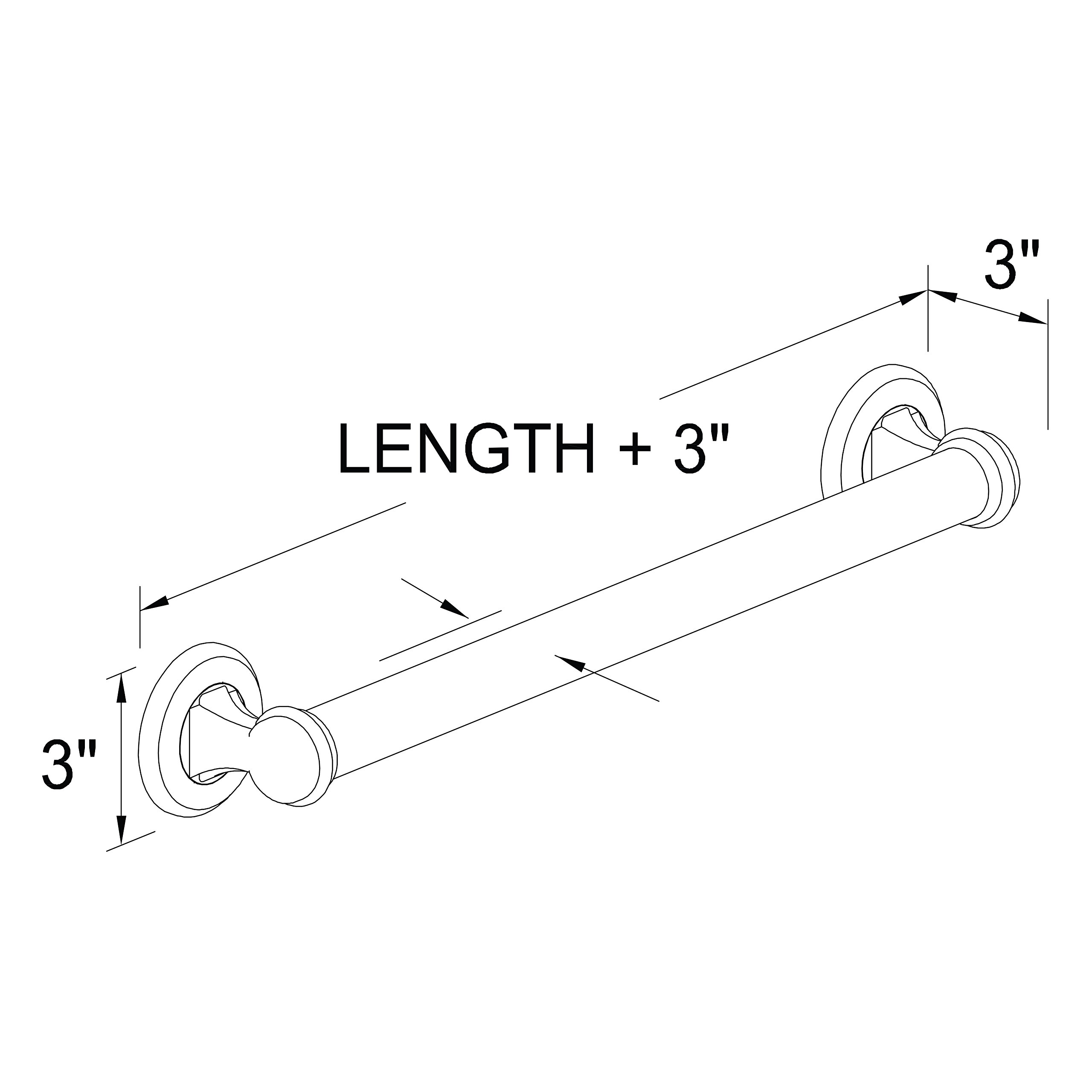18-Inch Solid Brass Ginger Grab Bar for Bathroom - Satin Nickel Safety Bathtub & Shower Handle for Seniors - Ideal for Elderly Bathroom Safety & Mobility Assistance