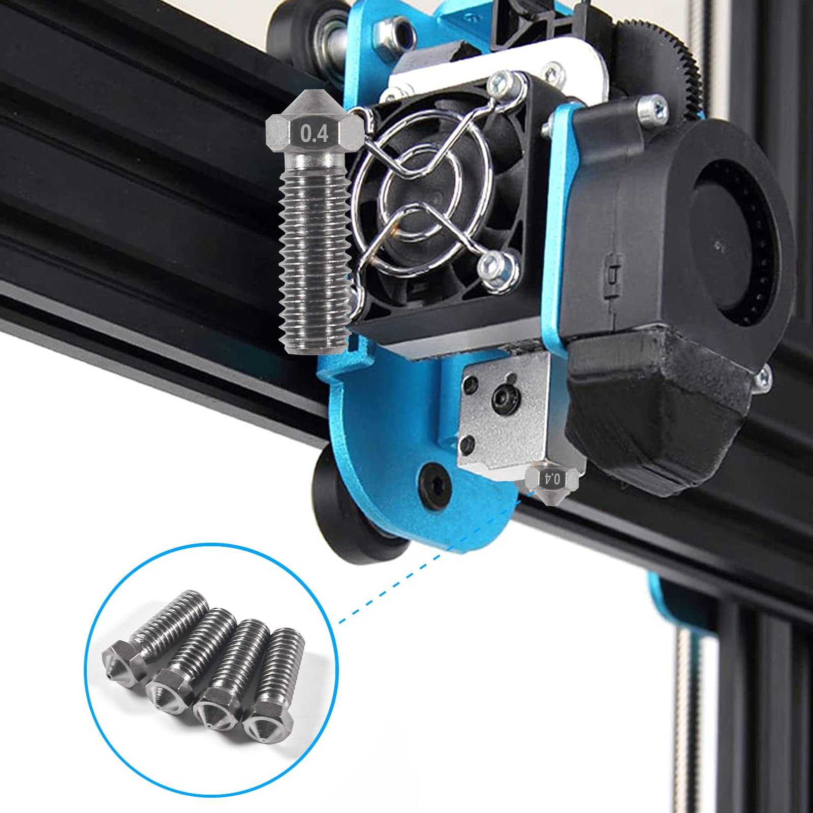 10PCS Hardened Steel 3D Printer Nozzles 0.8mm Volcano Style - M6 Thread for 1.75mm Filament - Compatible with Volcano Heater Block & J-Head Hotend - Perfect for High-Temperature Printing & Fast Extrusion