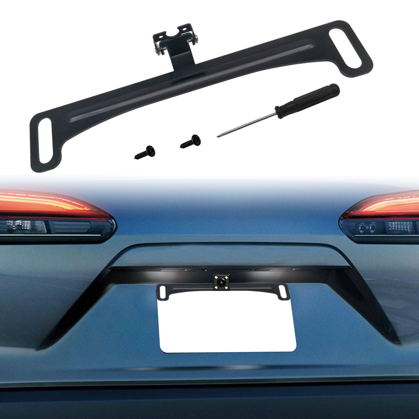 Universal Car Rear View Camera License Plate Bracket - Waterproof Backup Camera Mount Kit for Easy Installation | Perfect for Parking, Reversing & Night Driving Safety