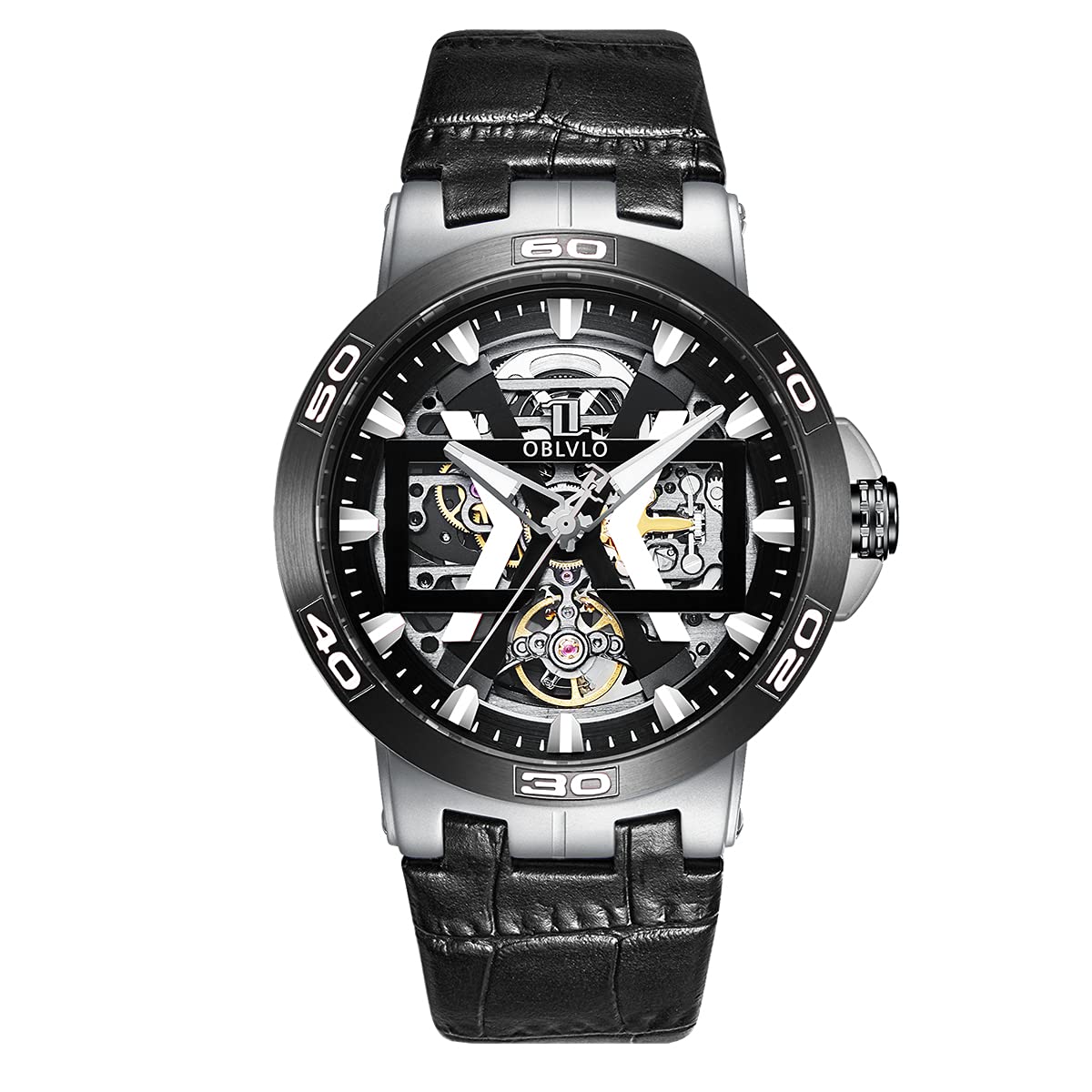 Men's Automatic Skeleton Dial Watch - Waterproof Leather Strap Sports Watch for Men | Perfect for Business, Casual & Outdoor Activities