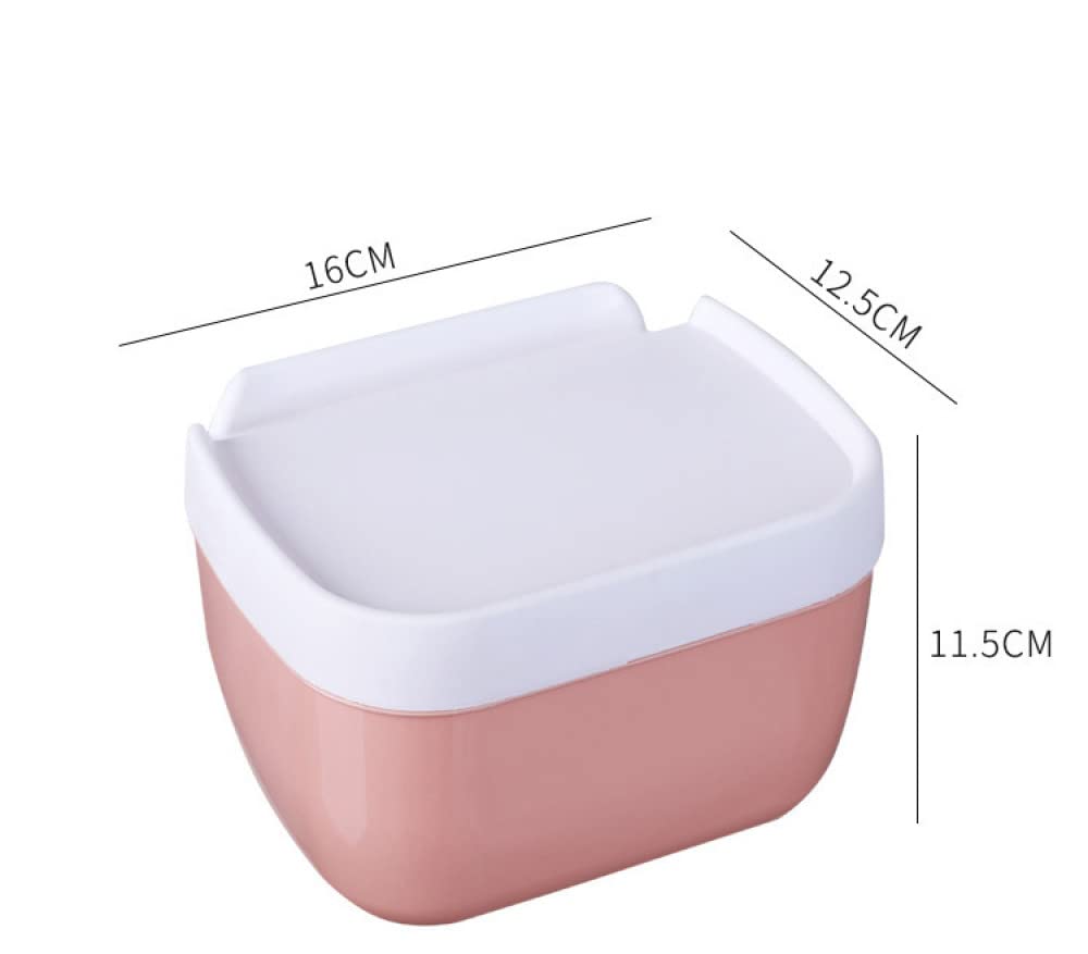 Wall Mount Tissue Holder & Bathroom Storage Box - Punch-Free Phone Rack & Toilet Paper Holder - Waterproof Home Organizer for Bathroom, Kitchen, Office & RV (White)