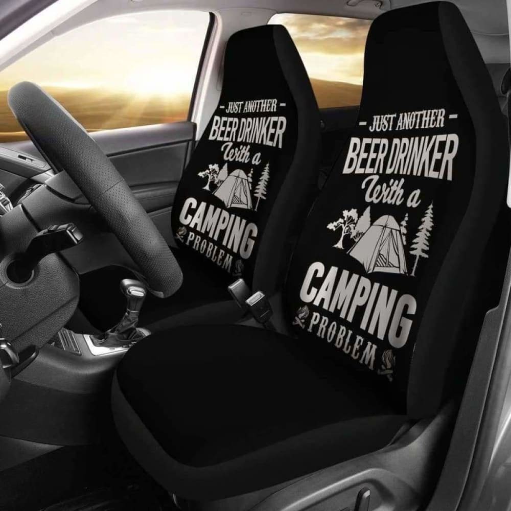 Beer Drinker Camping Problem Car Seat Covers - Waterproof & Durable Seat Protectors for Outdoor Adventures & Road Trips