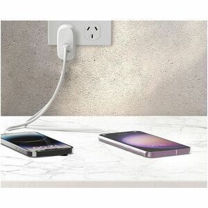 Belkin 60W Dual USB C PD Wall Charger with PPS - Fast Charging for iPhone (0-50% in 25 mins) - Perfect for Home, Office & Travel Charging Needs