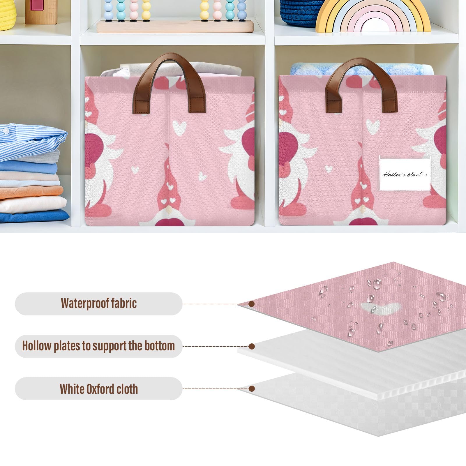 Durable Stackable Storage Bins for Pantry Organization - Halloween Basket Stuffers & Valentine's Gnome Design - Perfect for Home, Office, and Seasonal Decor Storage
