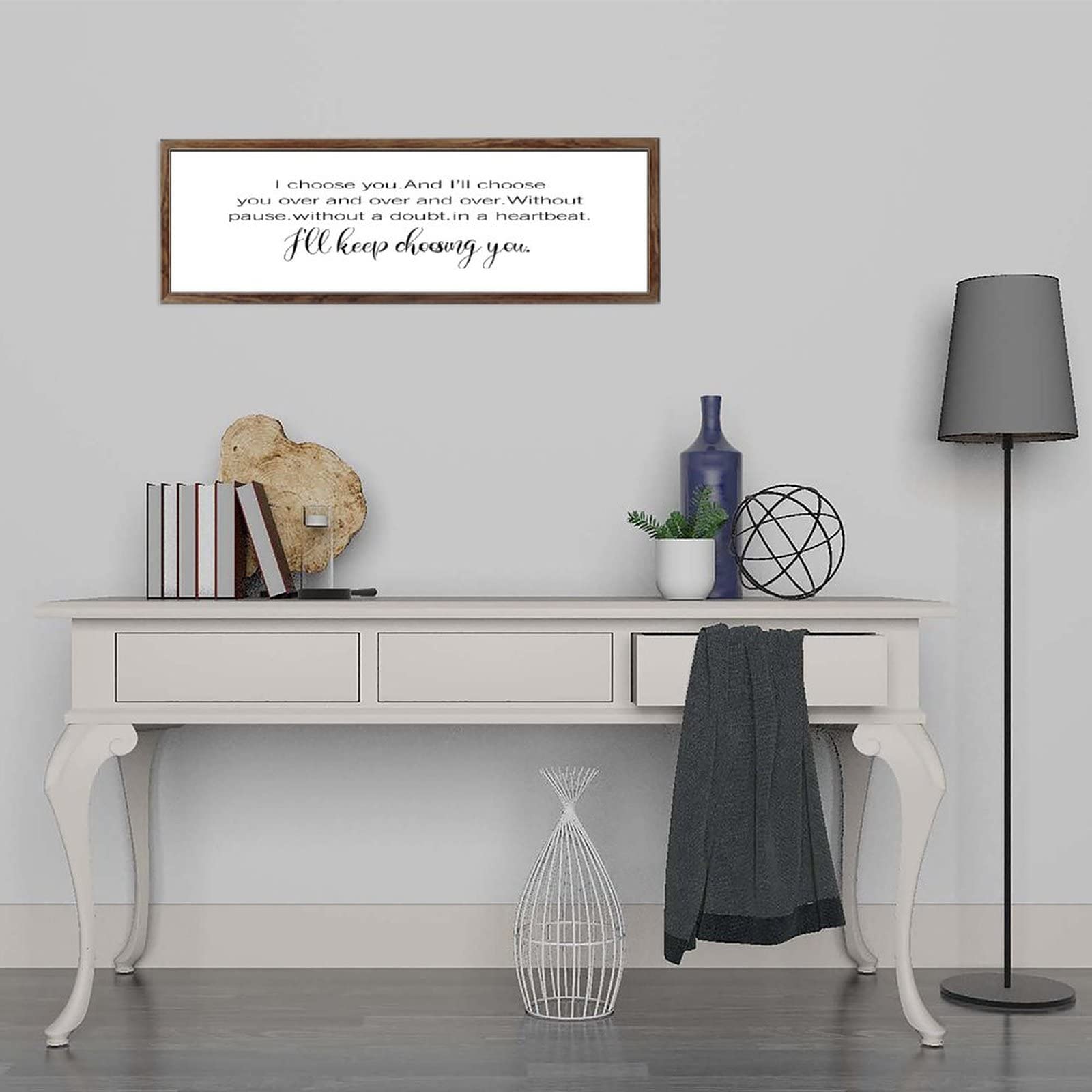 Personalized Wooden 'I Choose You' Sign - 6x20 Inch Romantic Bedroom Wall Decor for Couples, Master Bedroom, Above Bed - Perfect for Anniversary Gifts & Home Décor