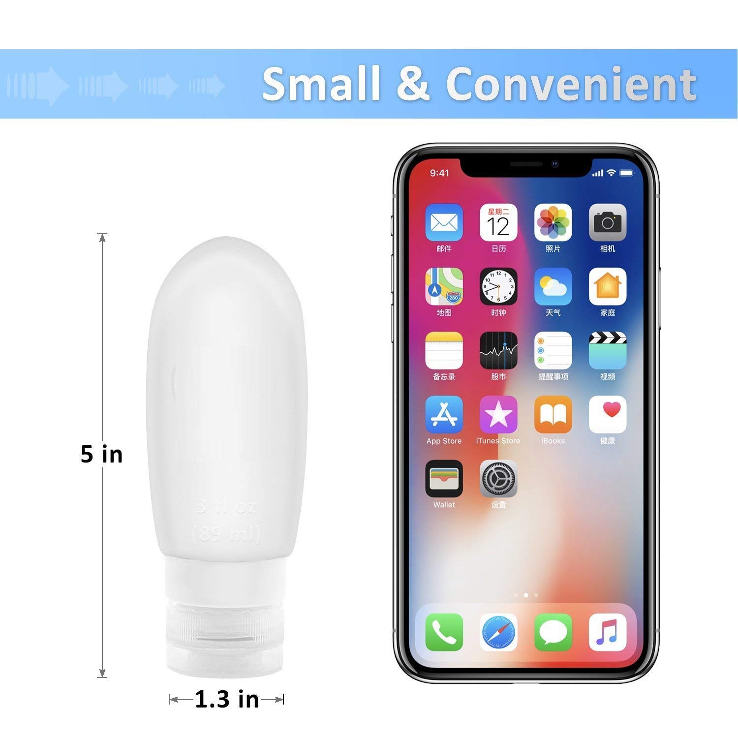 30-Pack Leakproof Silicone Travel Bottles - Refillable Squeezable Cosmetic Containers for Toiletries | TSA Approved for Air Travel, Perfect for Shampoo, Lotion & Skincare (White)