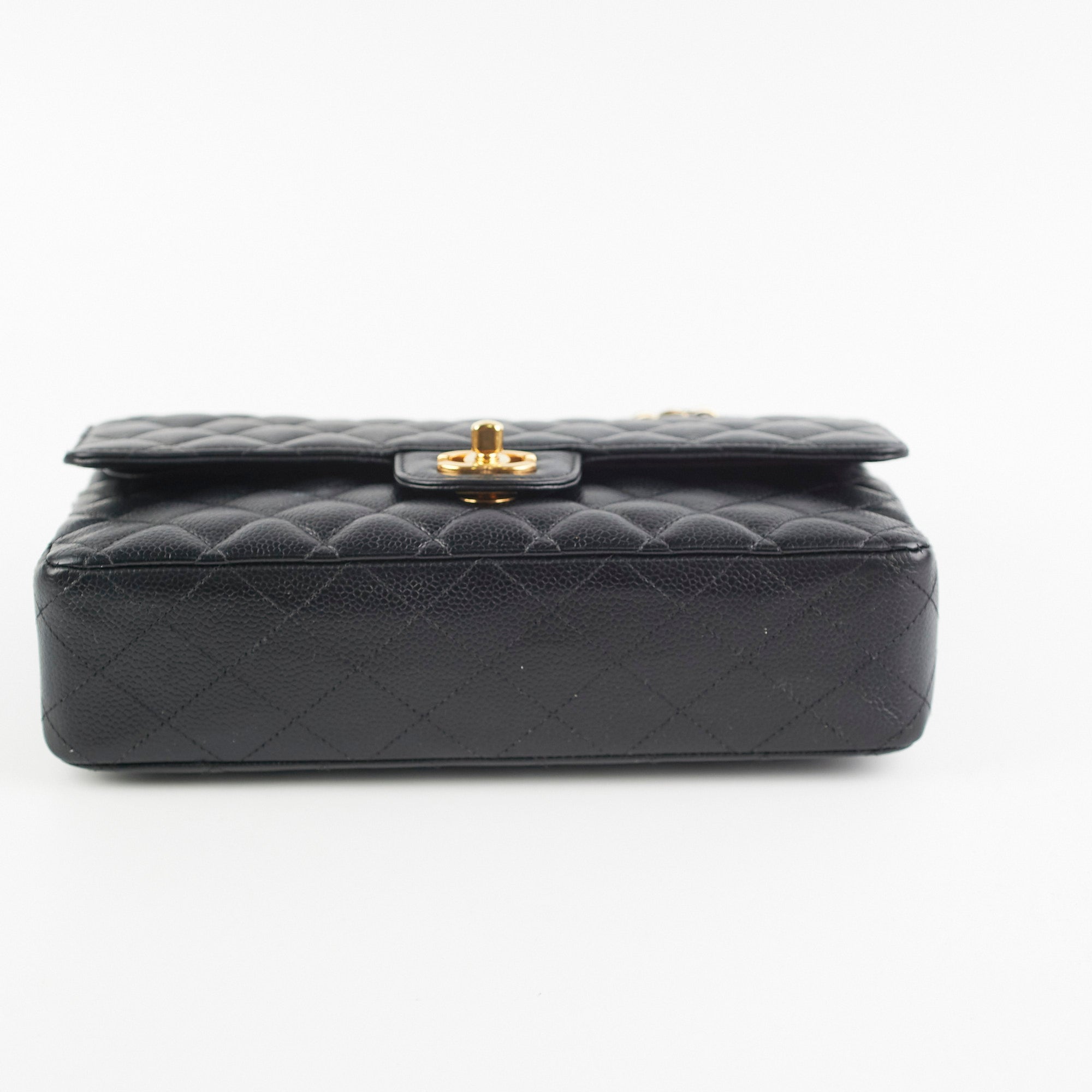 Chanel Medium/Large Caviar Double Classic Flap Black Handbag - Luxury Designer Crossbody Purse for Women | Perfect for Work, Evening Events & Special Occasions