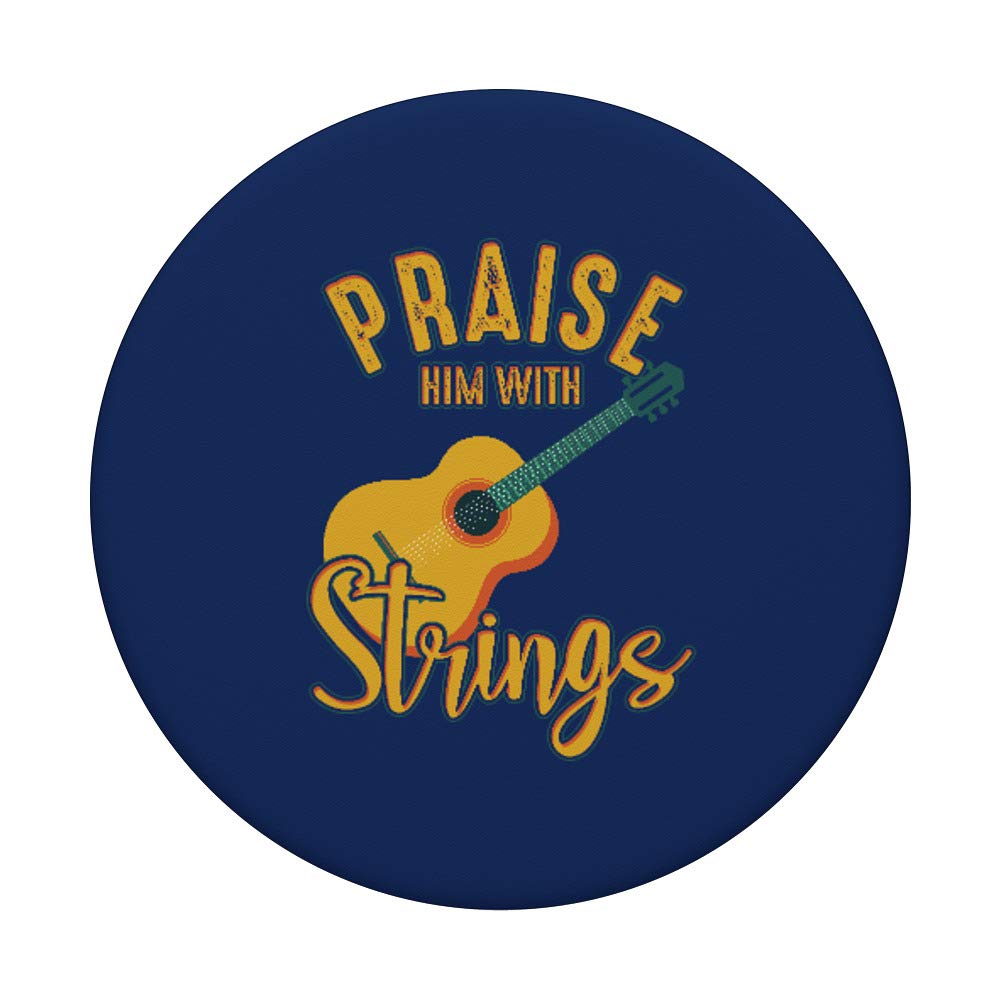 Religious Guitarist Bible Verse PopSockets - 'Praise Him With Strings' Swappable PopGrip for Phone & Tablet - Perfect for Worship Music Lovers & Christian Gift Ideas