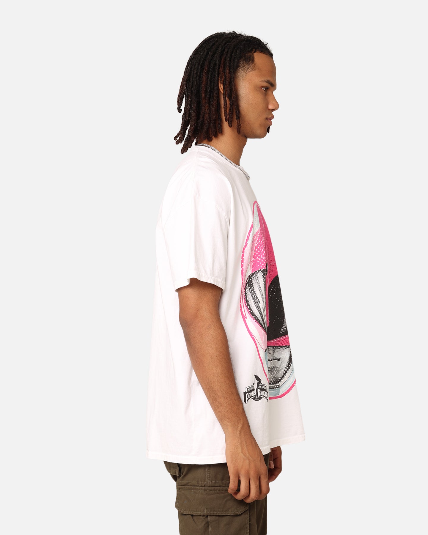 Power Rangers Pink Ranger Big Head Heavyweight T-Shirt - American Thrift Vintage Style - Perfect for Cosplay, Halloween Costumes & Fan Merchandise